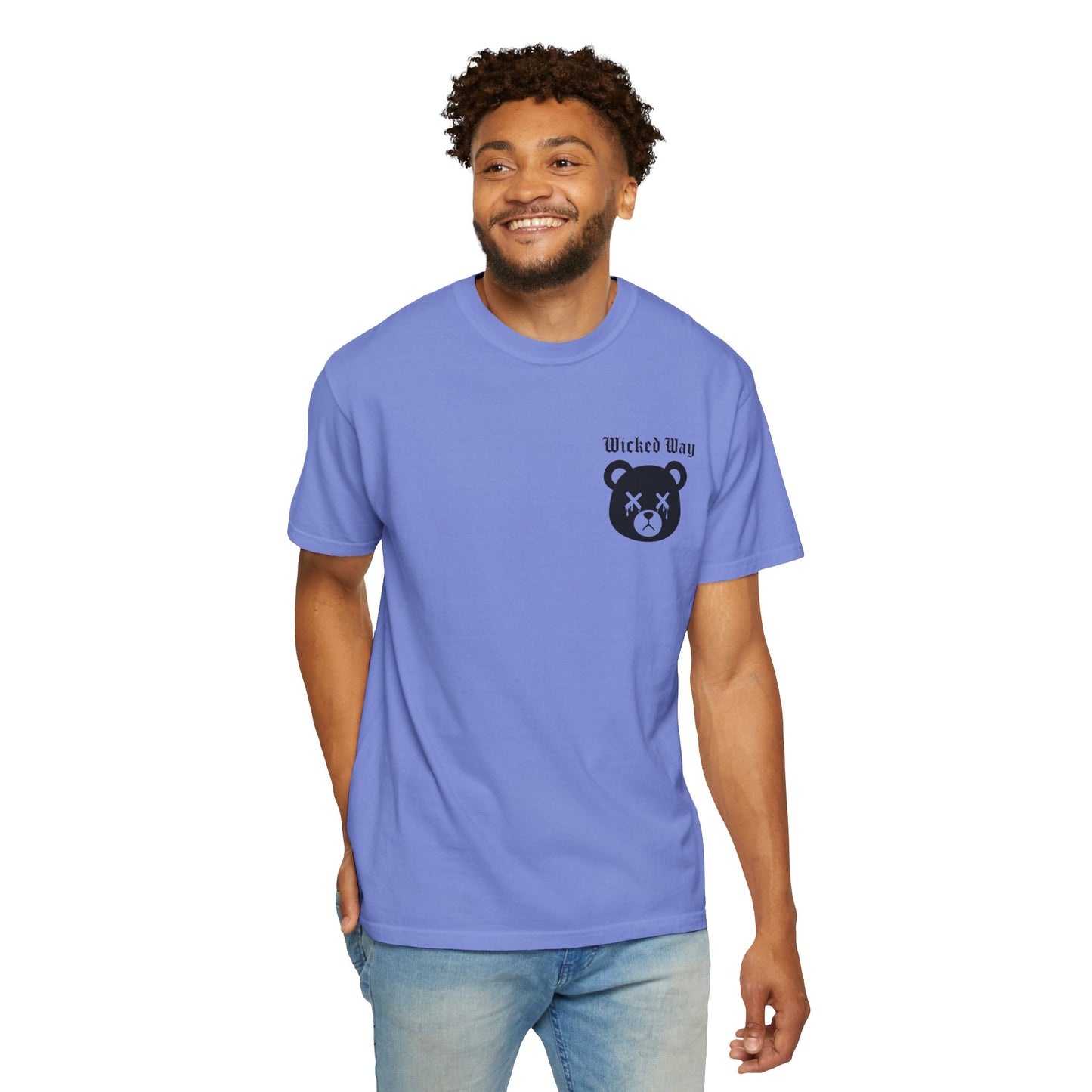 "Wicked Way" Dead Bear Head Pocket Logo Graphic T-Shirt (Multi Color Options)