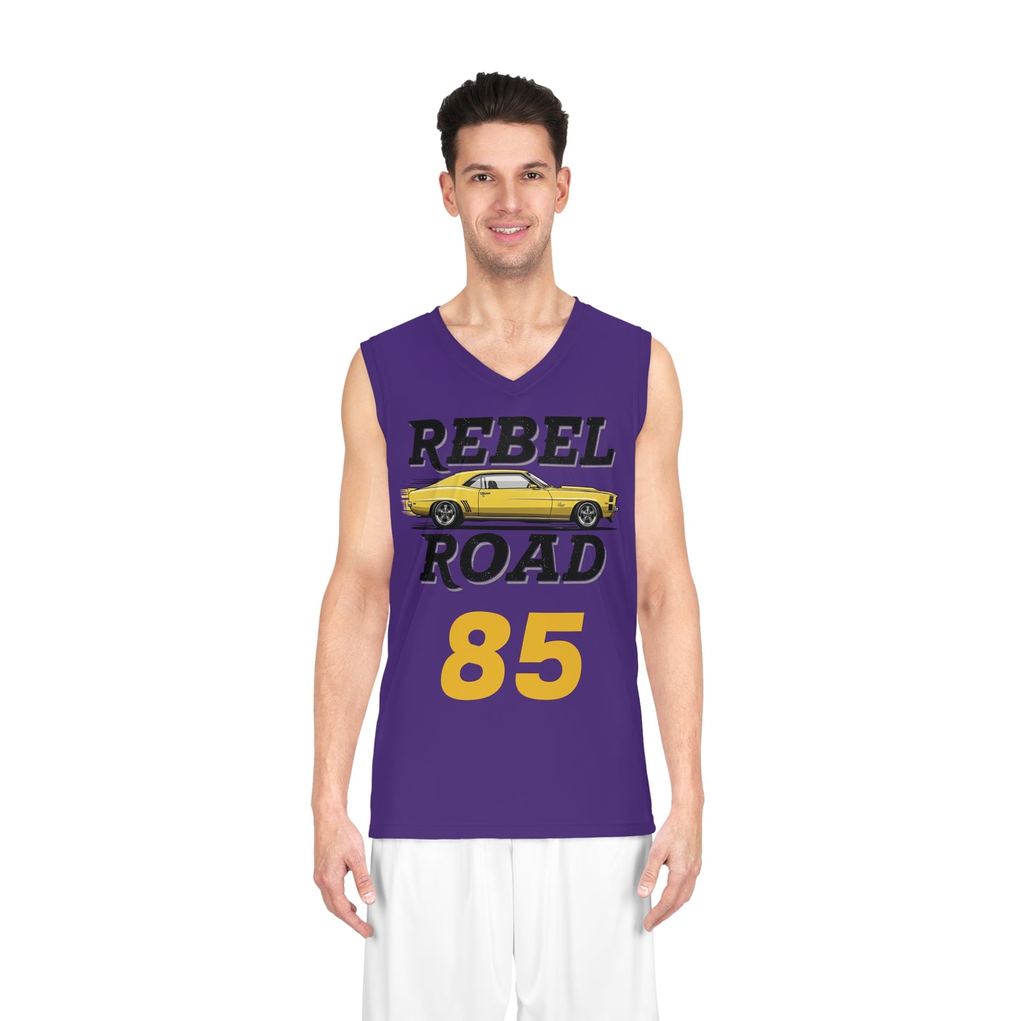 Purple "Rebel Road" #85 Straight Away Basketball Jersey