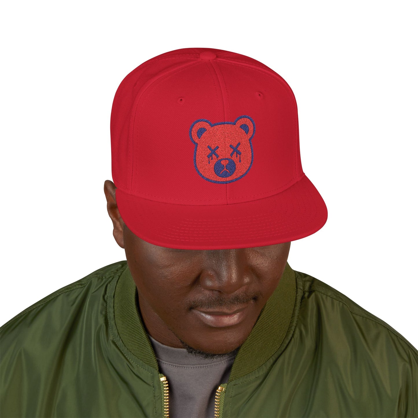 "Wicked Way" Deady Bear Head Red & Blue Logo Snapback