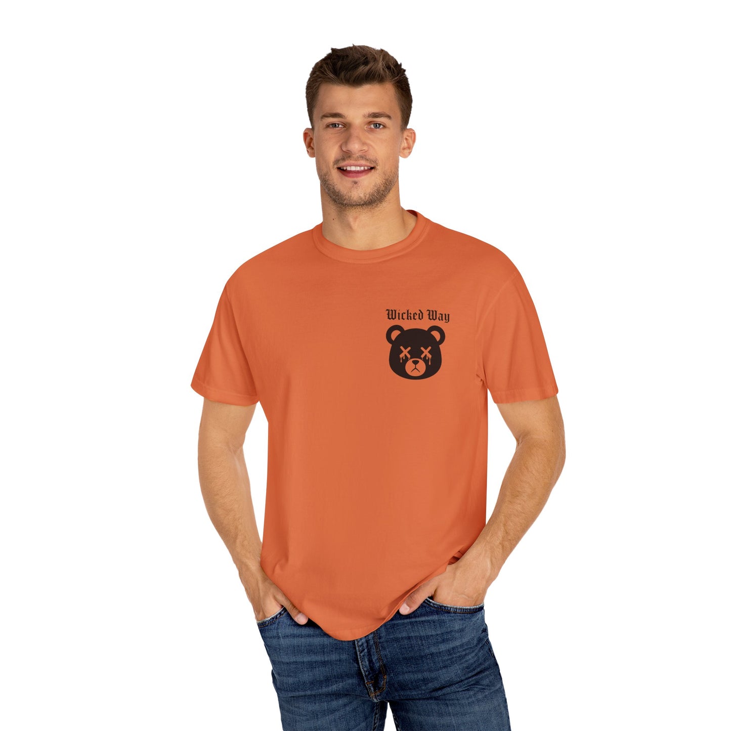 "Wicked Way" Dead Bear Head Pocket Logo Graphic T-Shirt (Multi Color Options)