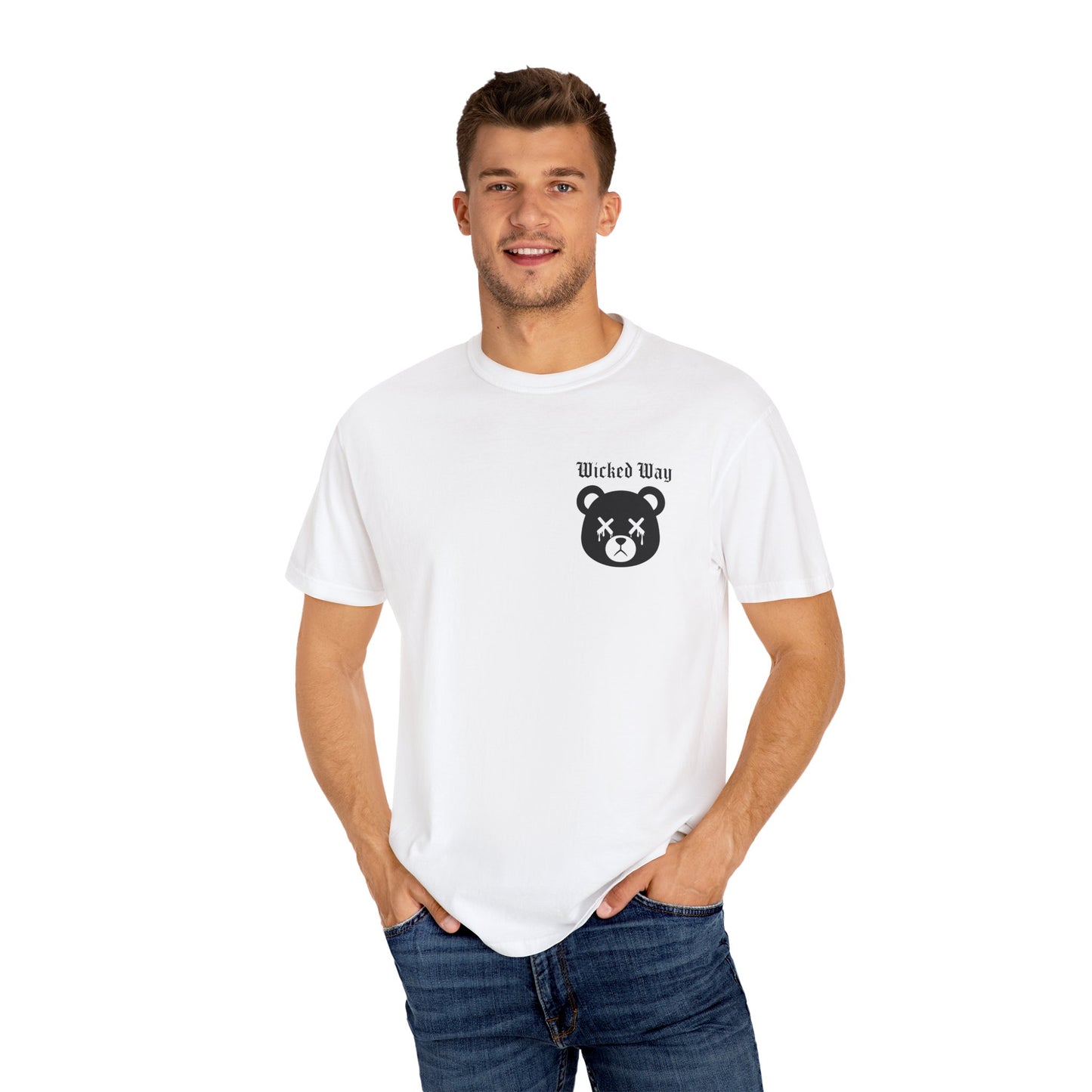 "Wicked Way" Dead Bear Head Pocket Logo Graphic T-Shirt (Multi Color Options)