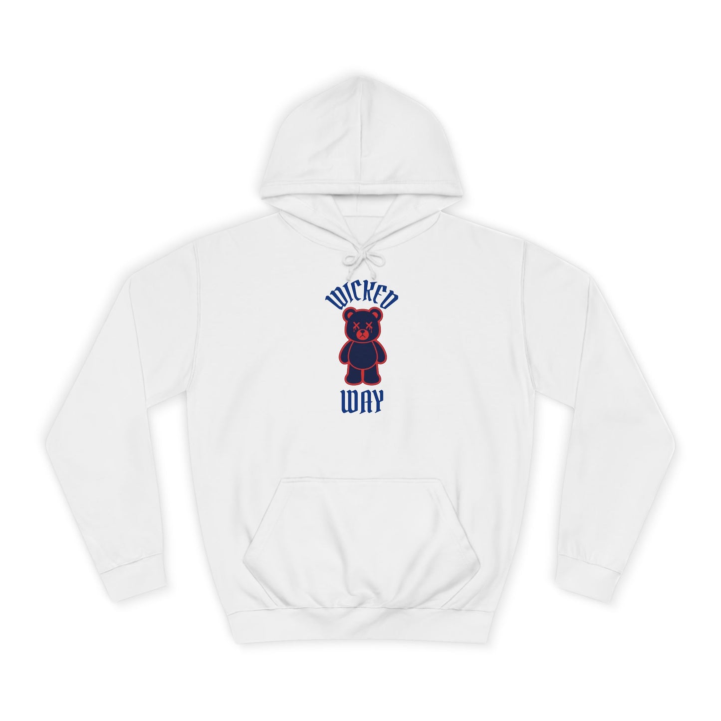 "Wicked Way" Deady Bear Red & Blue College Hoodie
