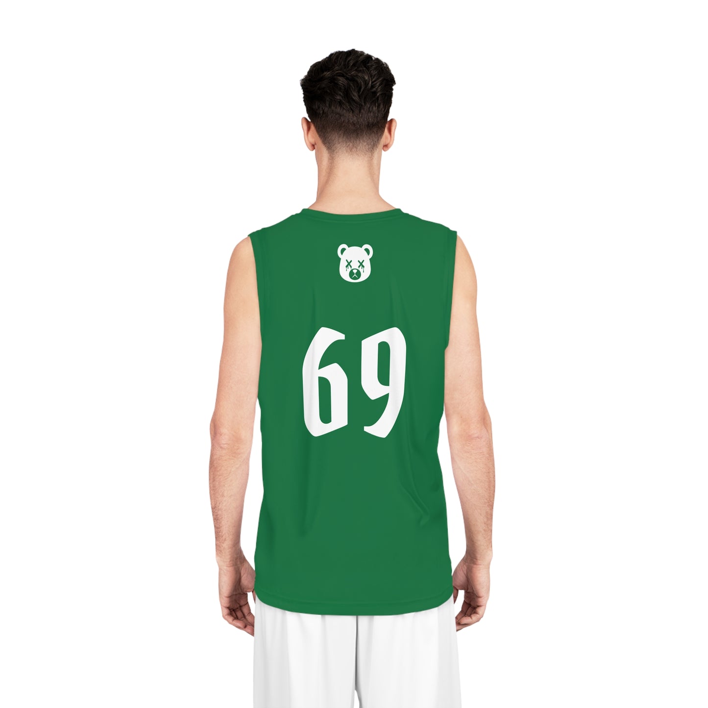 Green & White "Wicked Way" #69 Dead Bear Head Alt. Basketball Jersey