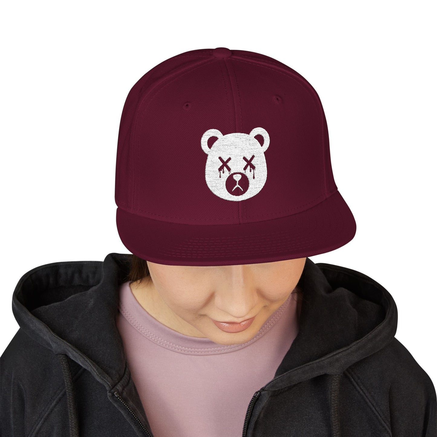 "Wicked Way" Dead Bear Head Alt. White Logo Snapback Hat (Multi Color Options)