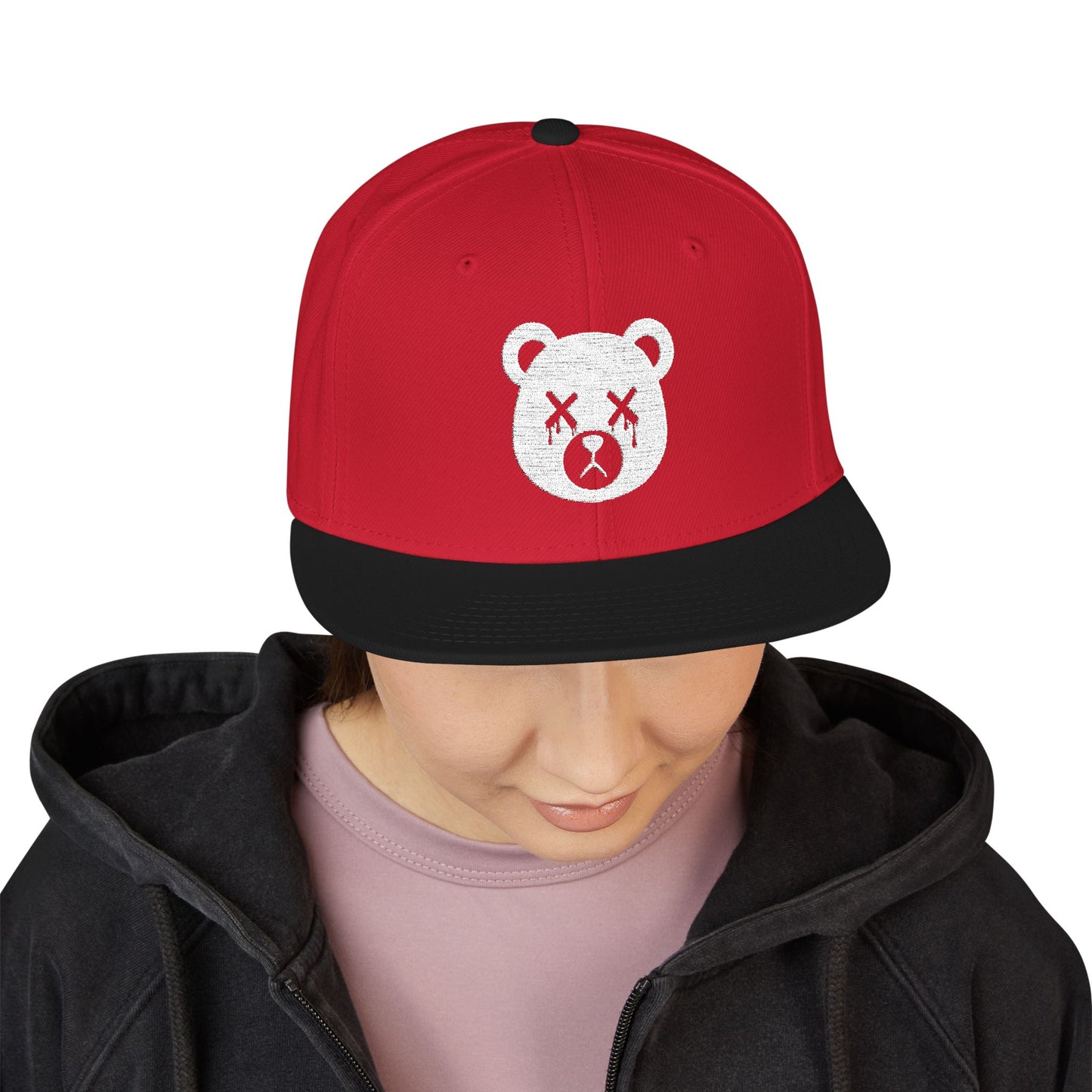 "Wicked Way" Dead Bear Head Alt. White Logo Snapback Hat (Multi Color Options)