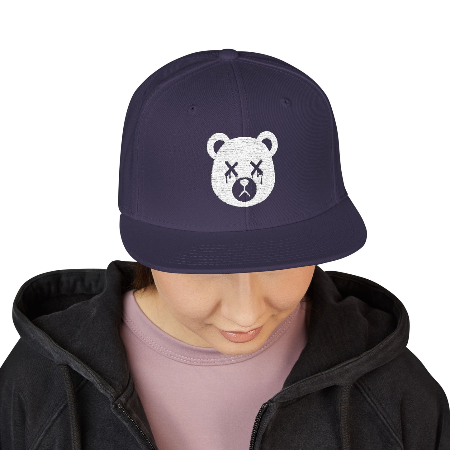 "Wicked Way" Dead Bear Head Alt. White Logo Snapback Hat (Multi Color Options)