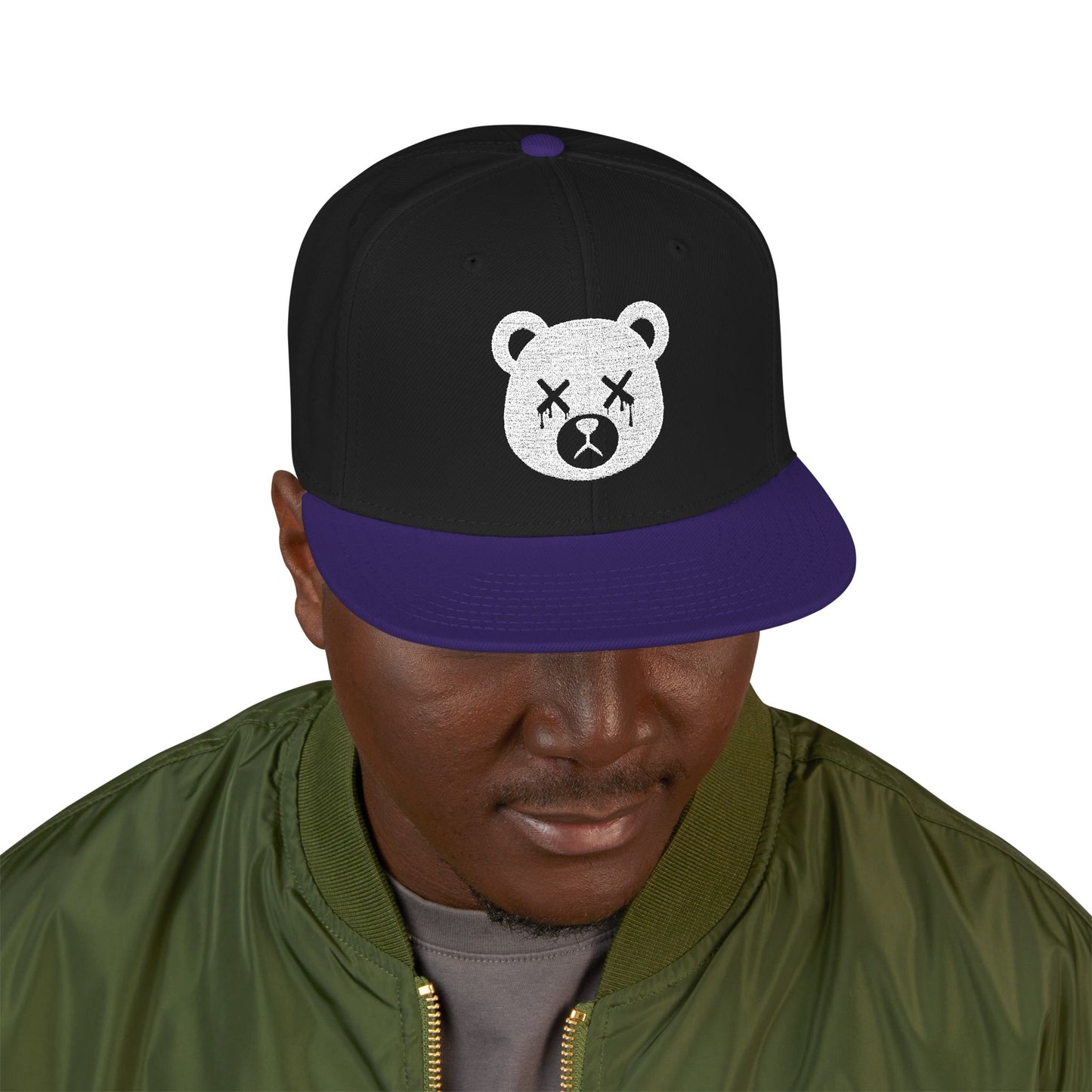 Black & Purple "Wicked Way" #72 Dead Bear Head Alt. Snapback Hat