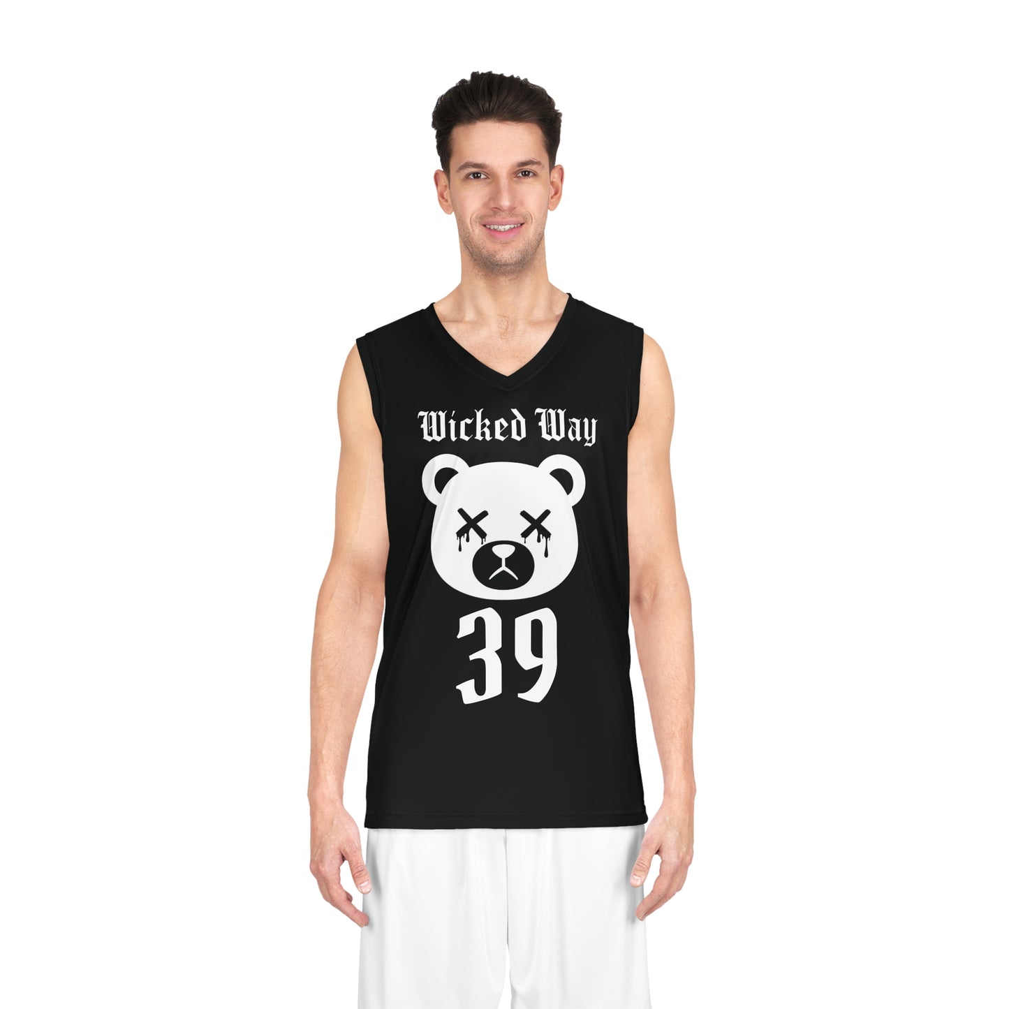 Black "Wicked Way" #39 Dead Bear Head Alt. Basketball Jersey