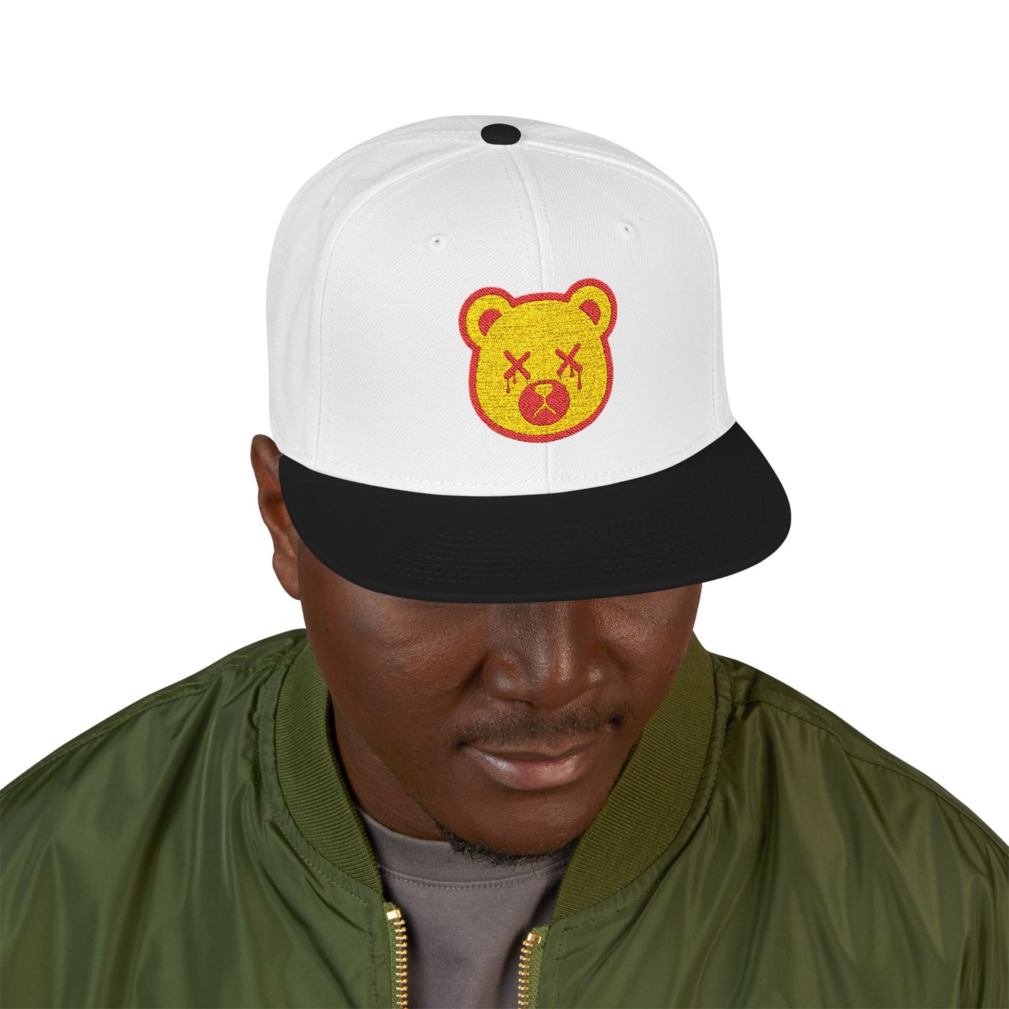 "Wicked Way" Deady Bear Head Yellow & Red Logo Snapback