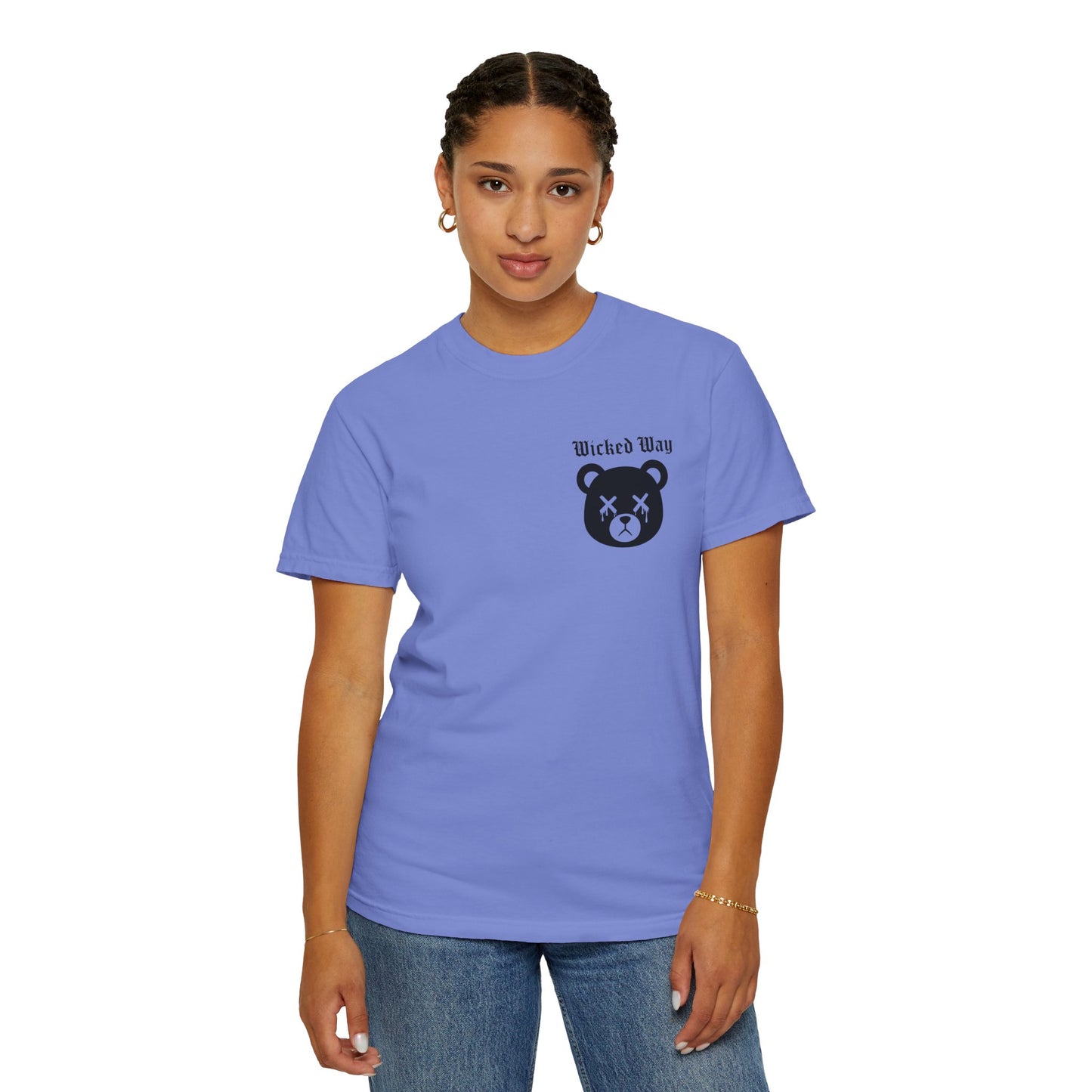 "Wicked Way" Dead Bear Head Pocket Logo Graphic T-Shirt (Multi Color Options)