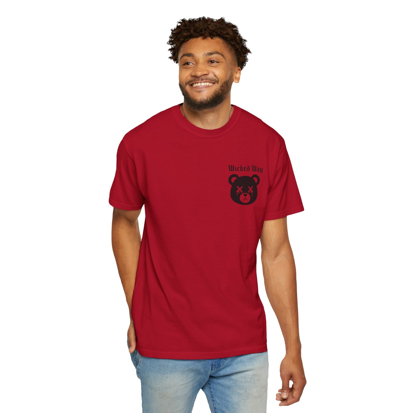 "Wicked Way" Dead Bear Head Pocket Logo Graphic T-Shirt (Multi Color Options)