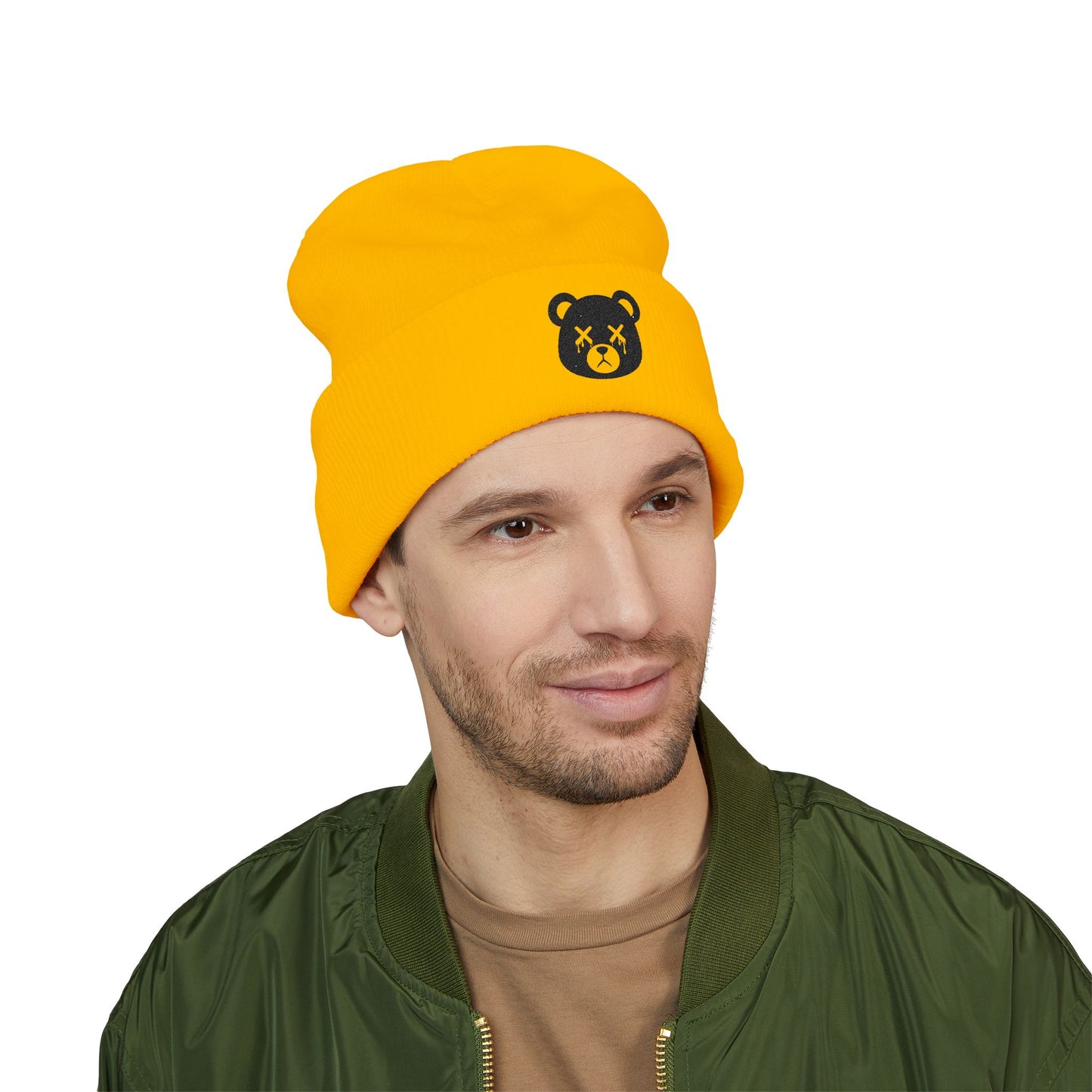 "Wicked Way" Dead Bear Head Black Embroidered Beanie (Multi Color Options)