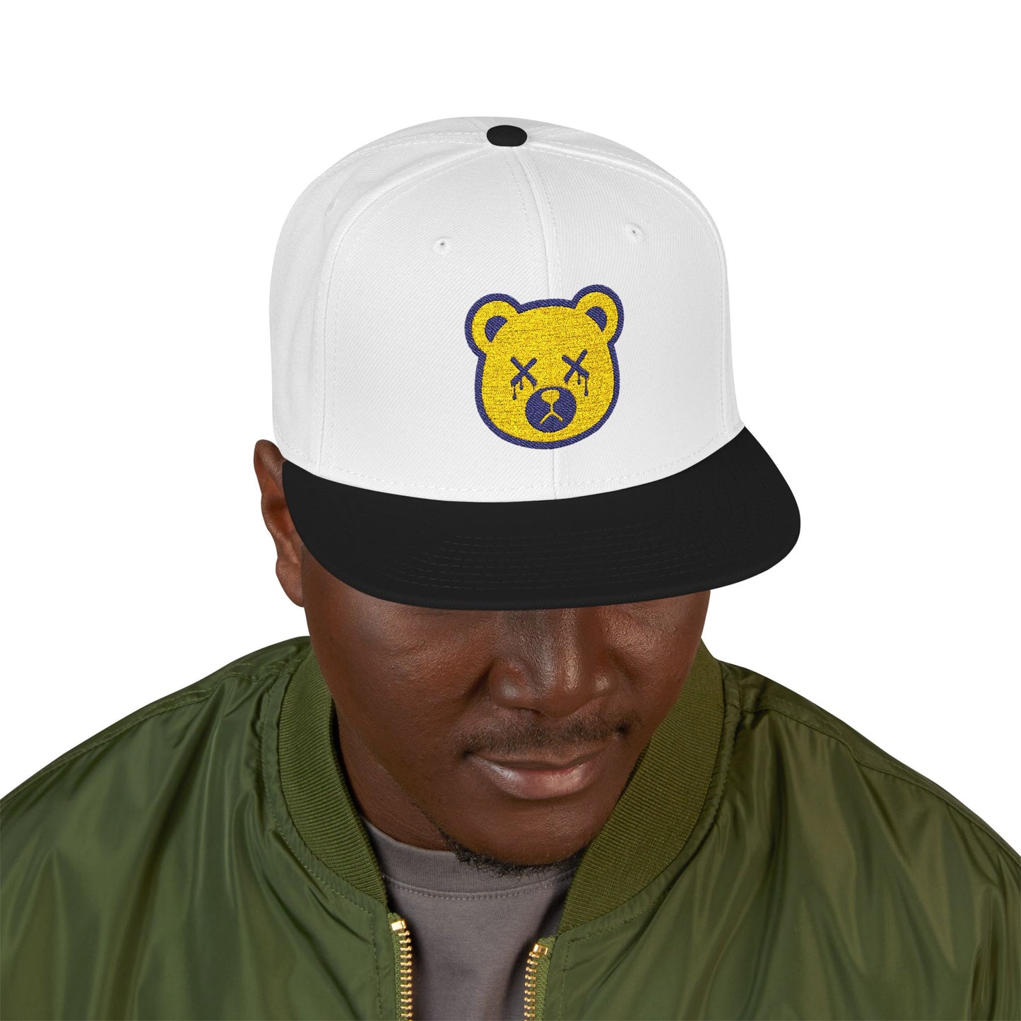 "Wicked Way" Deady Bear Head Yellow & Purple Logo Snapback