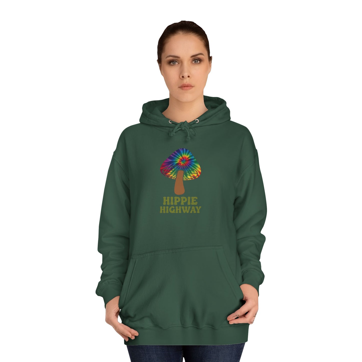 "Hippie Highway" Hippie Mushroom College Hoodie