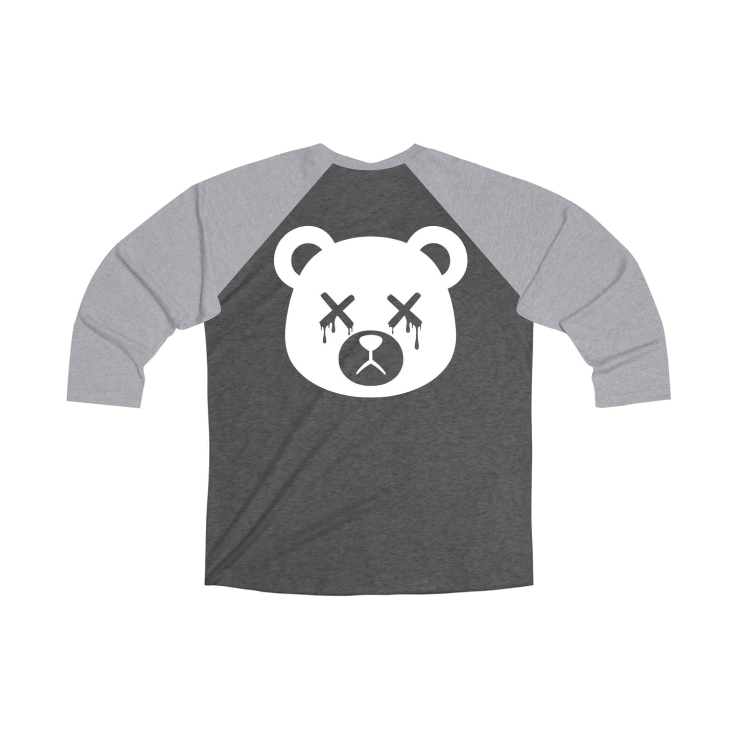 "Wicked Way" Dead Bear Head White Logo 3/4 Raglan Tee