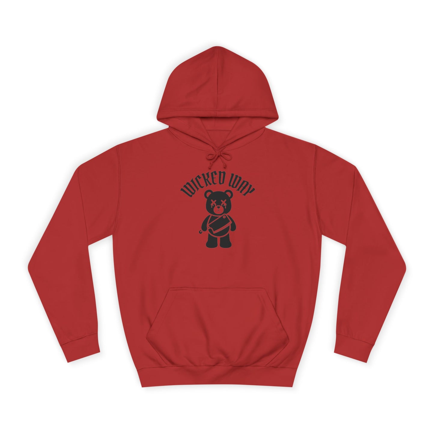 "Wicked Way" Deady Bear Butcher Knife Black Logo College Hoodie
