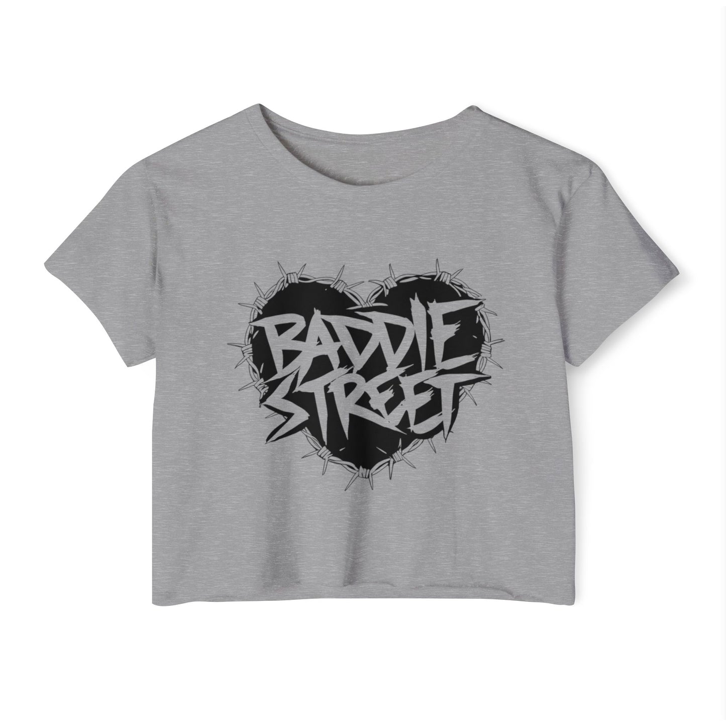 "Baddie Street" Barbed Wire Heart Logo Women's Crop Top