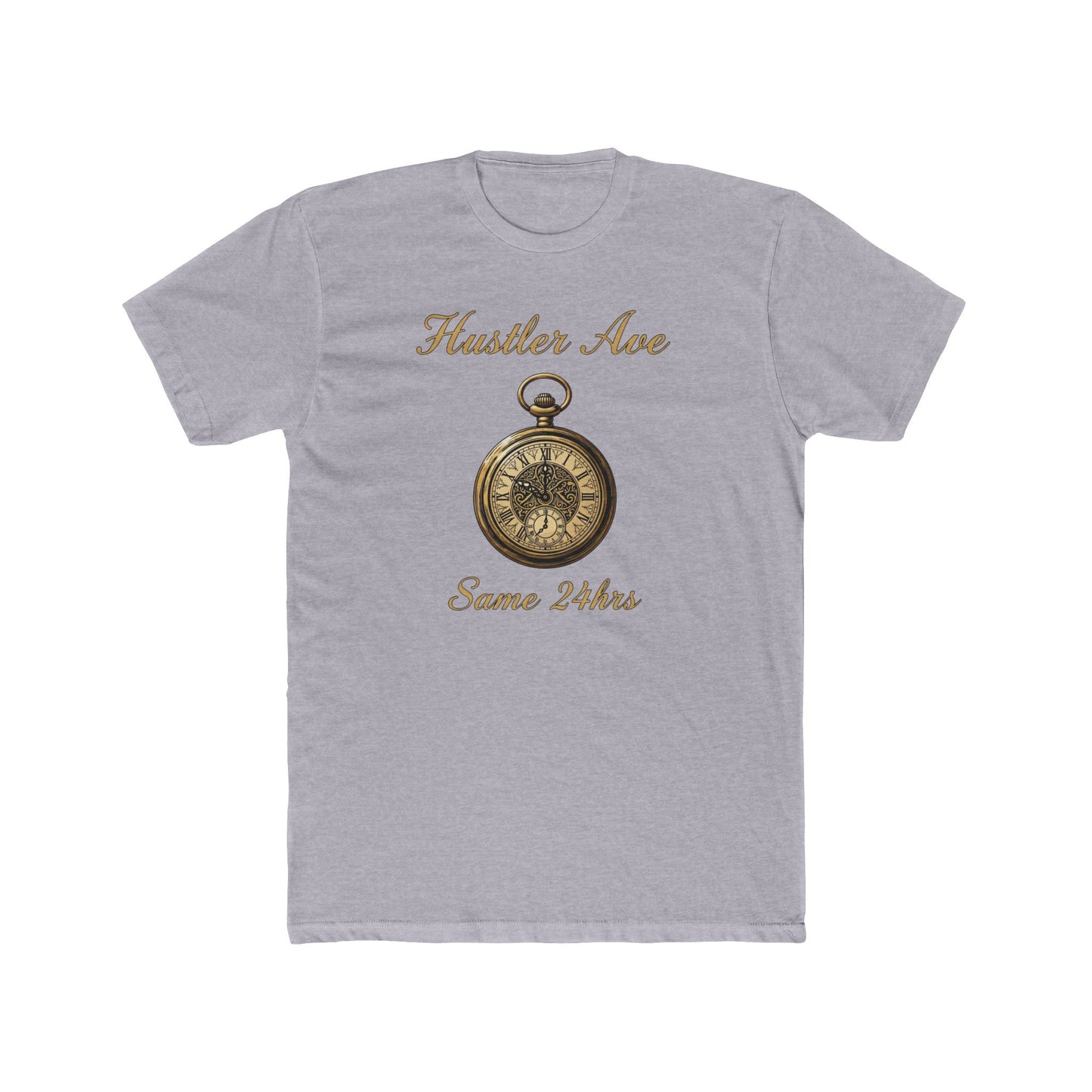 "Hustler Ave" Same 24Hrs Pocket Watch Cotton Crew Tee
