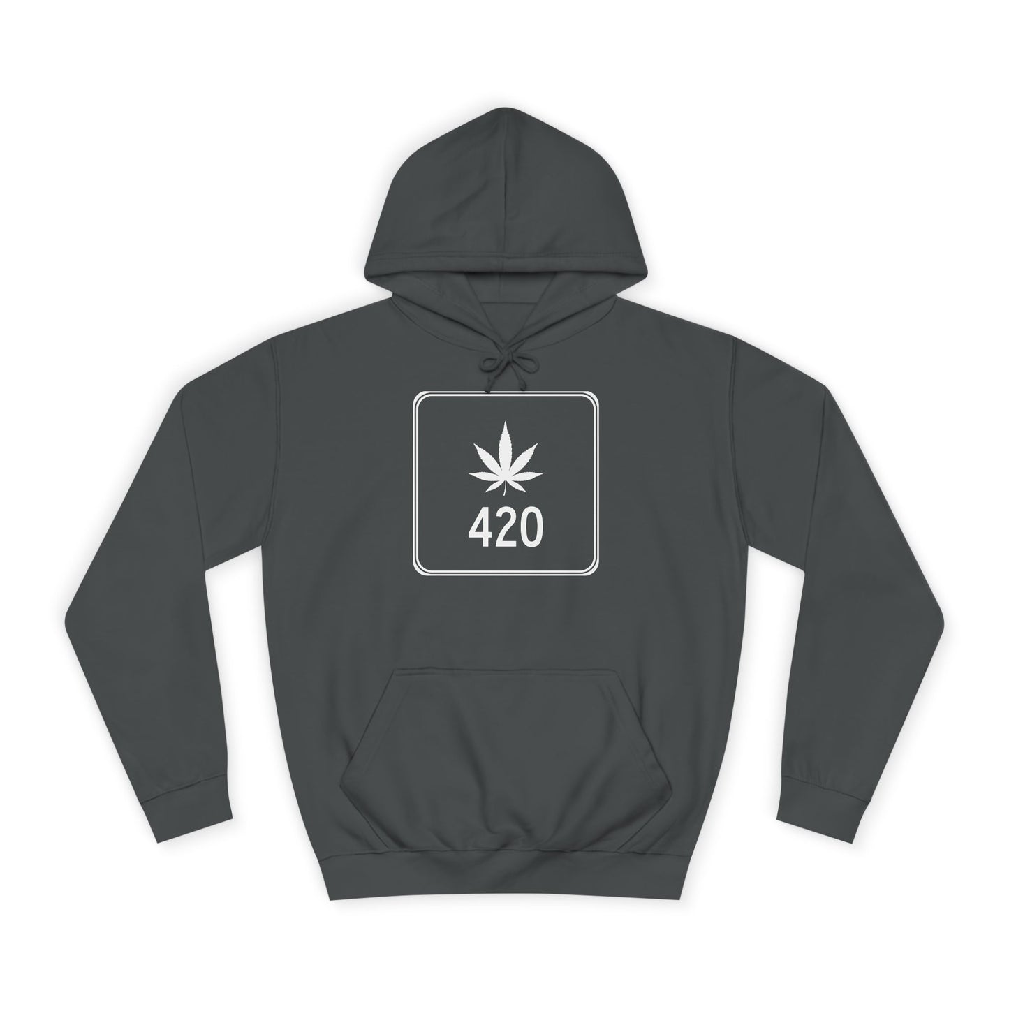"Hippe Highway" 420 Pot Leaf Sign College Hoodie