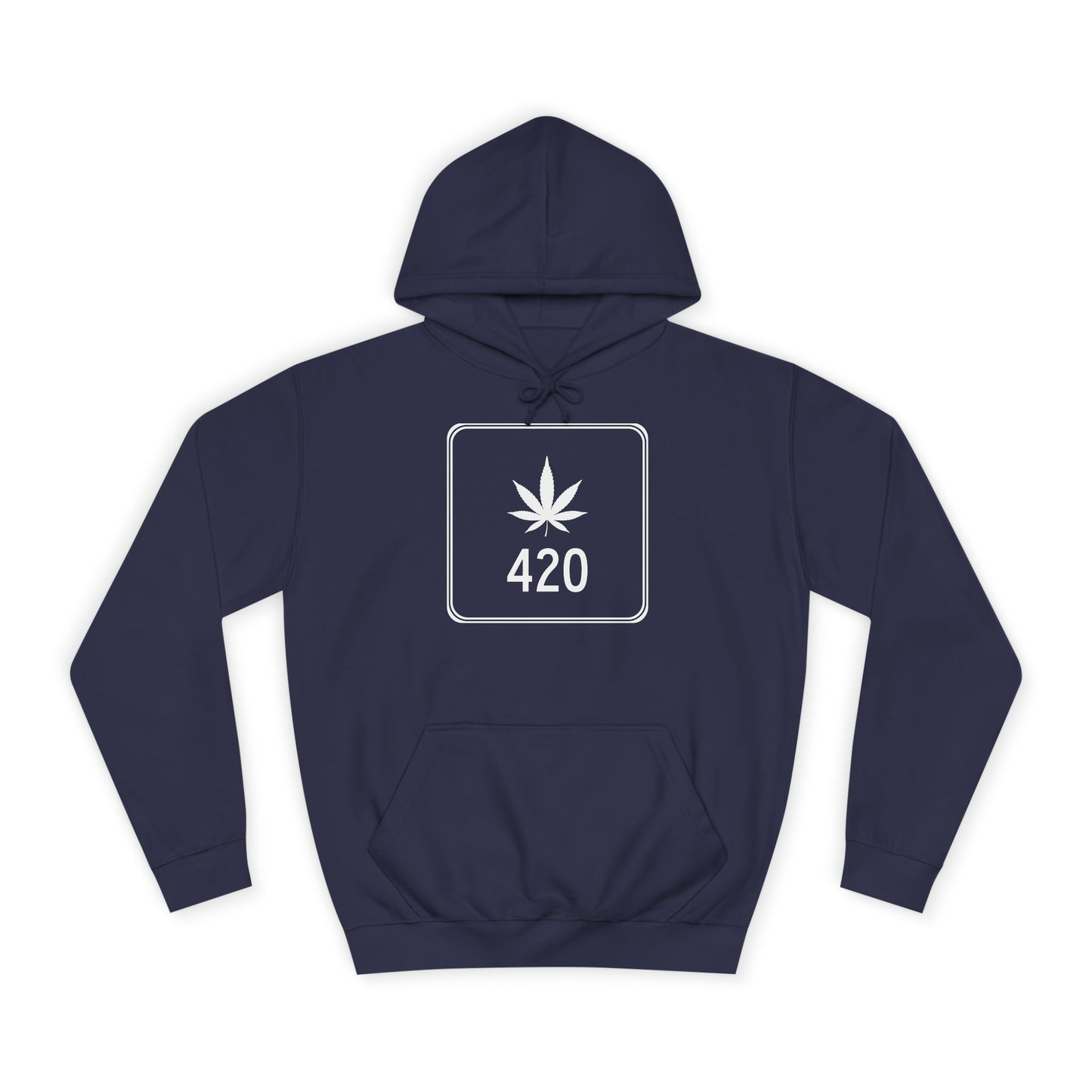 "Hippe Highway" 420 Pot Leaf Sign College Hoodie