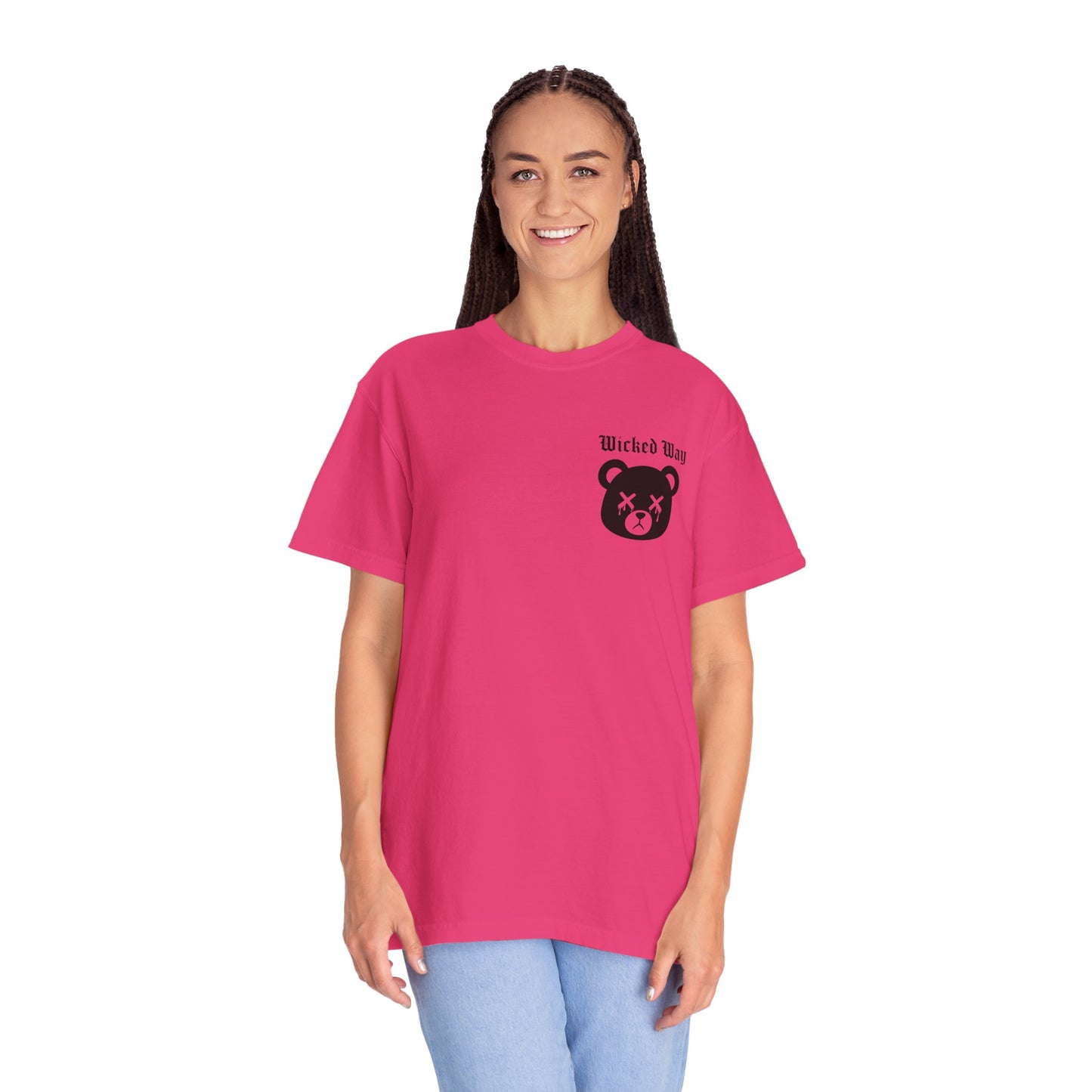 "Wicked Way" Dead Bear Head Pocket Logo Graphic T-Shirt (Multi Color Options)