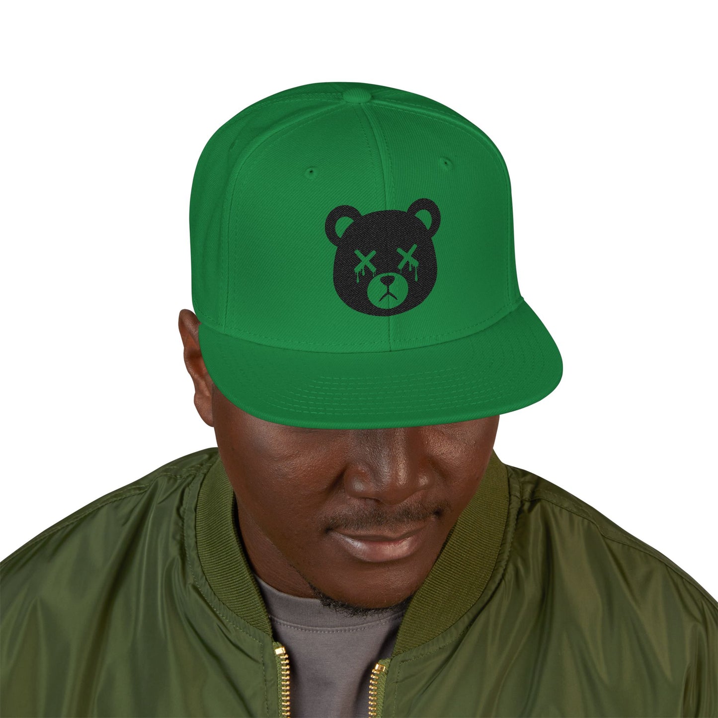 "Wicked Way" Base Dead Bear Head Black Logo Snapback Hat (Multi Color Options)