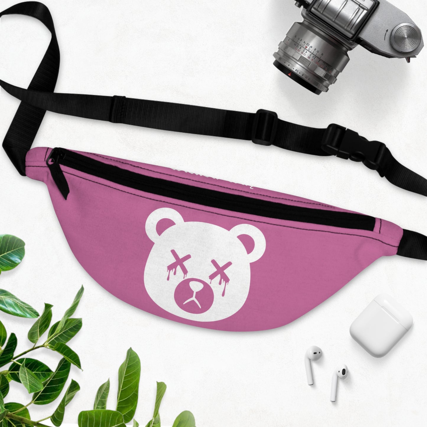Light Pink w/ White Logo "Wicked Way" Dead Bear Head Fanny Pack