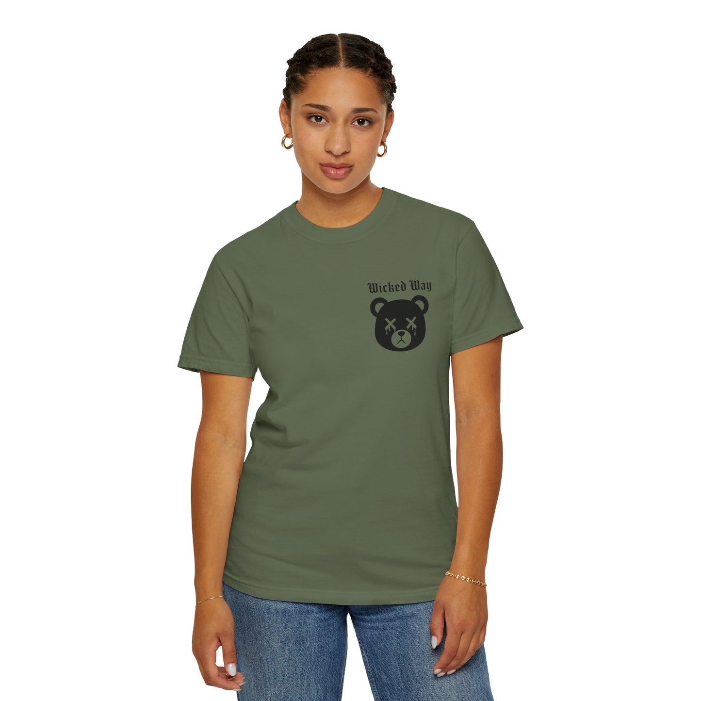"Wicked Way" Dead Bear Head Pocket Logo Graphic T-Shirt (Multi Color Options)