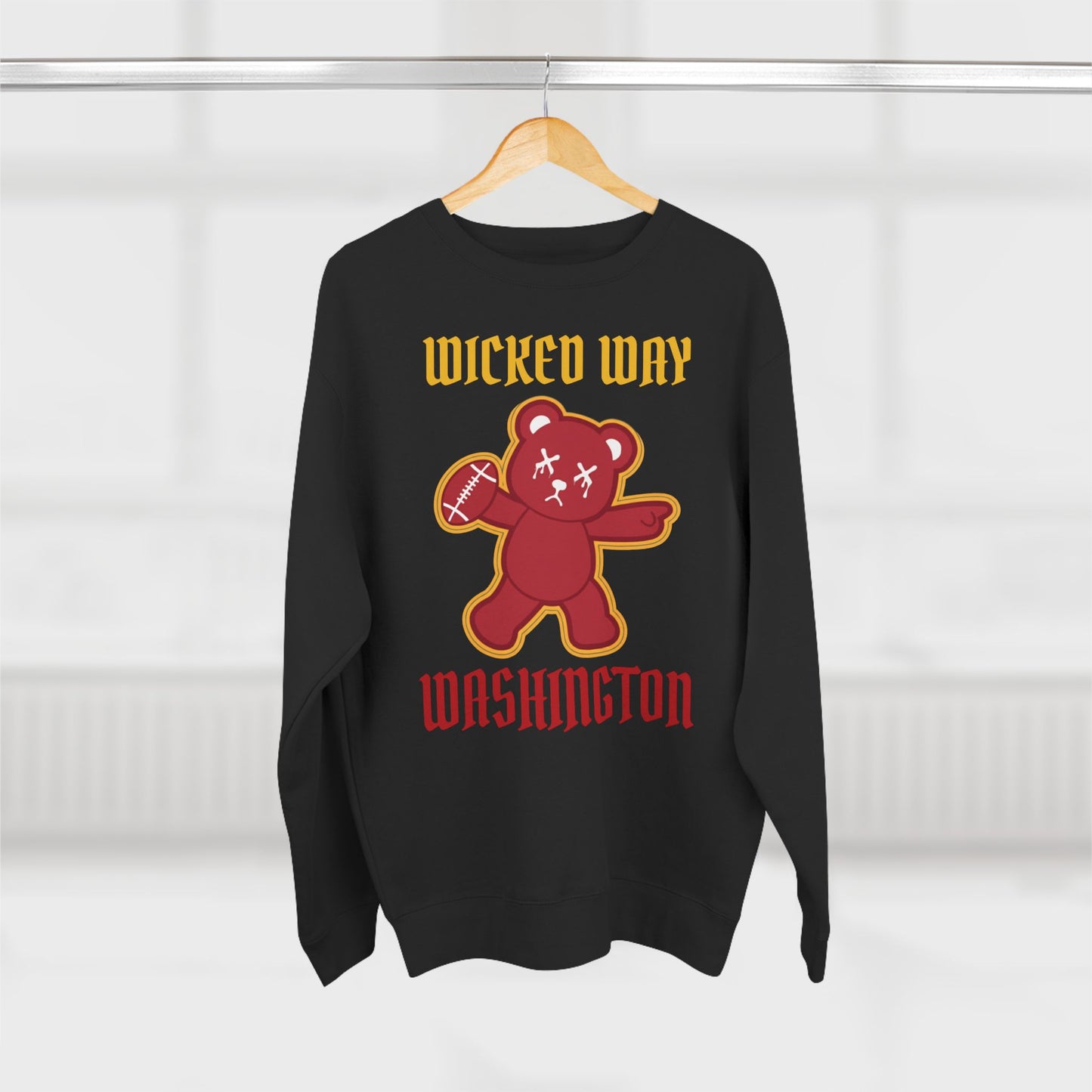 "Wicked Way" Deady Bear Football Washington Crewneck Sweatshirt