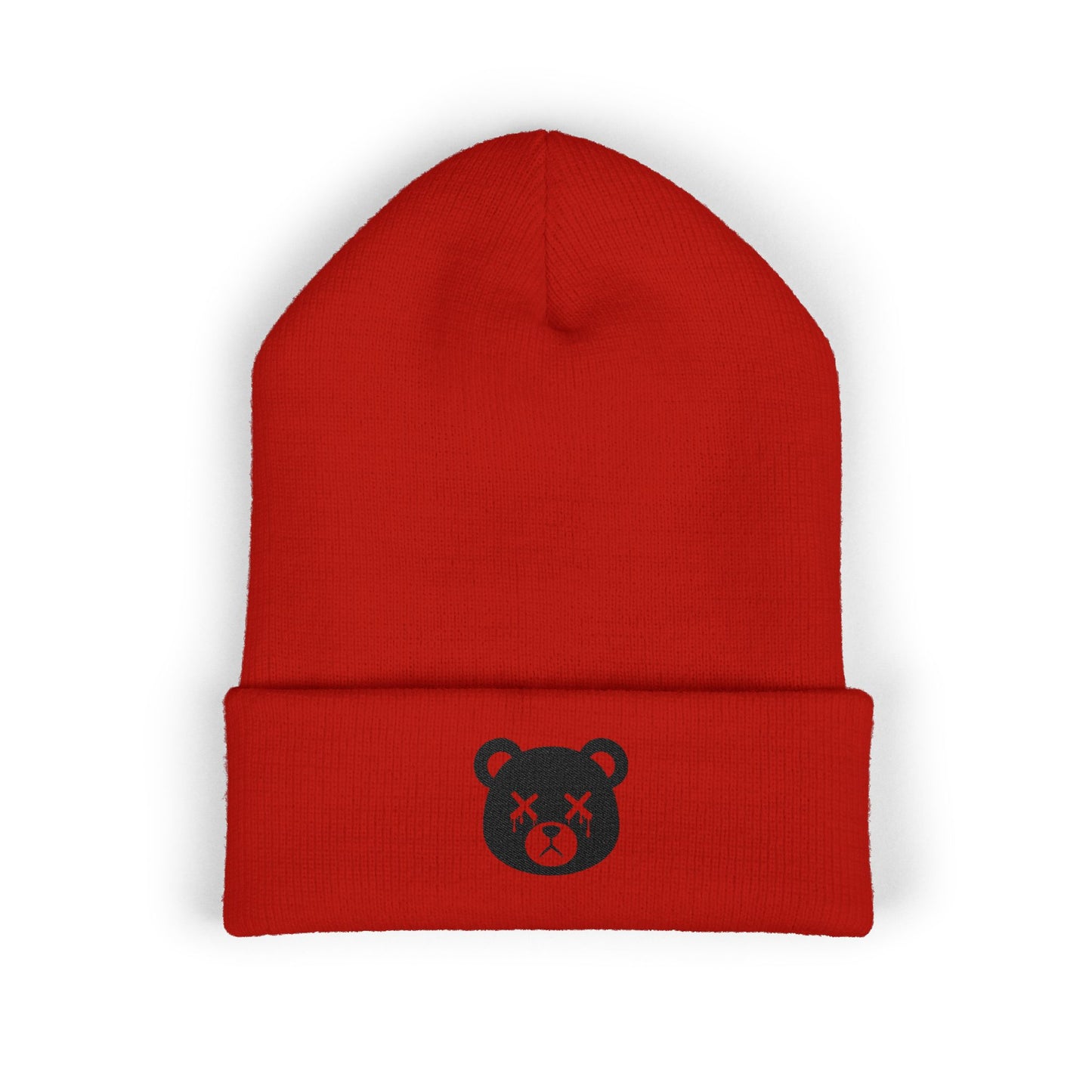 "Wicked Way" Dead Bear Head Black Embroidered Beanie (Multi Color Options)