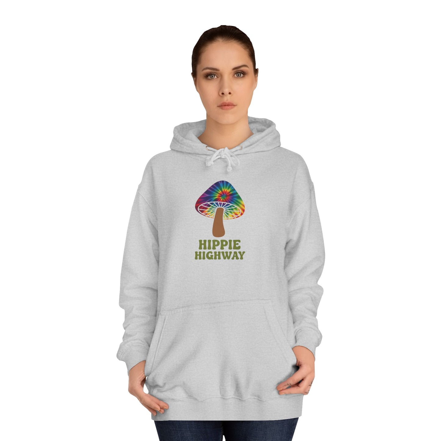 "Hippie Highway" Hippie Mushroom College Hoodie