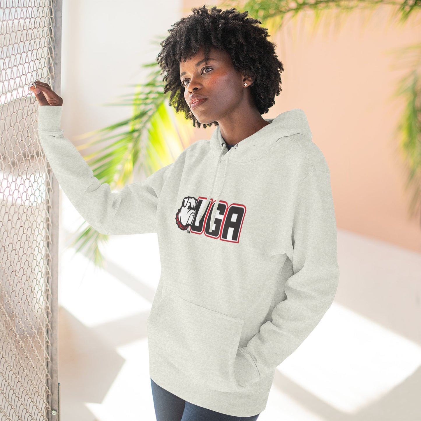 'UGA' Three-Panel Fleece Hoodie