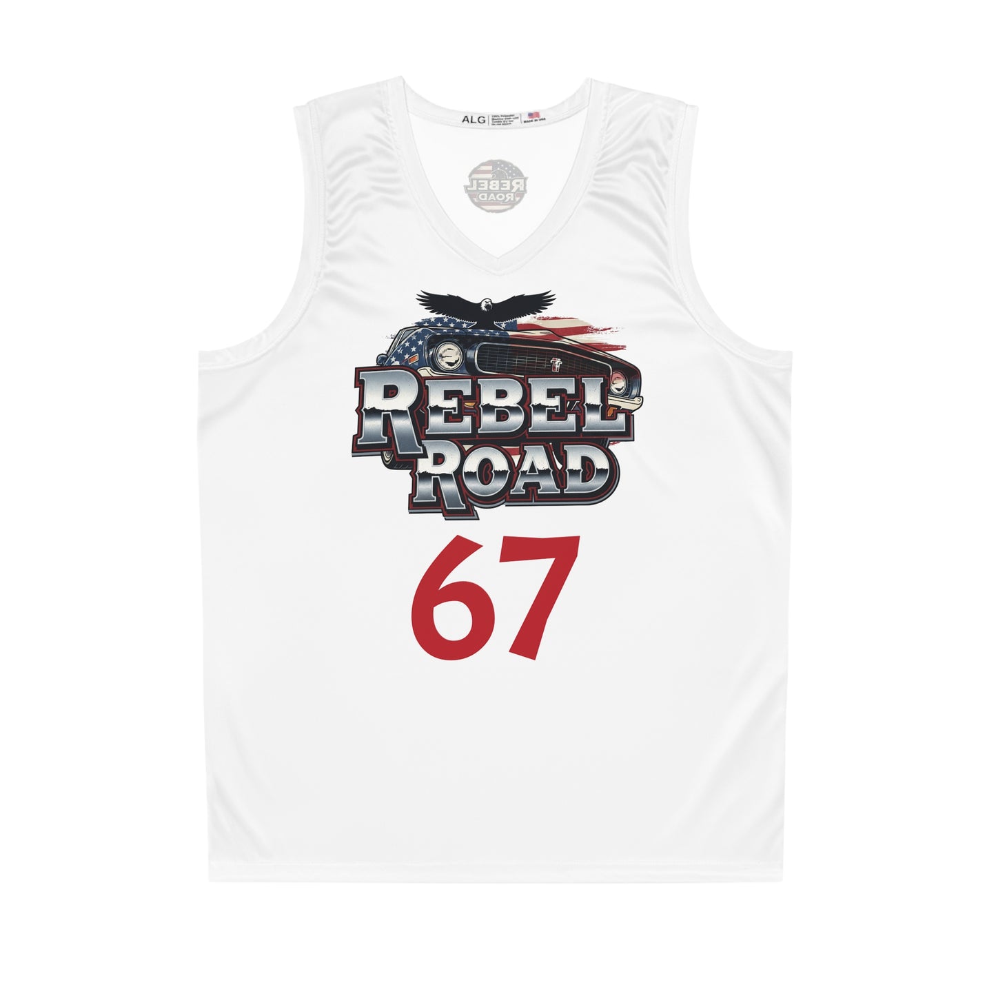 Limited Edition White "Rebel Road" Muscle Nation Basketball Jersey