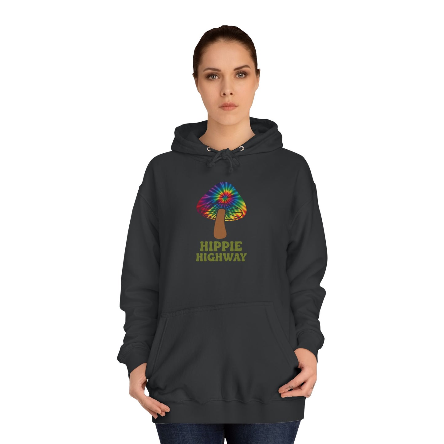 "Hippie Highway" Hippie Mushroom College Hoodie