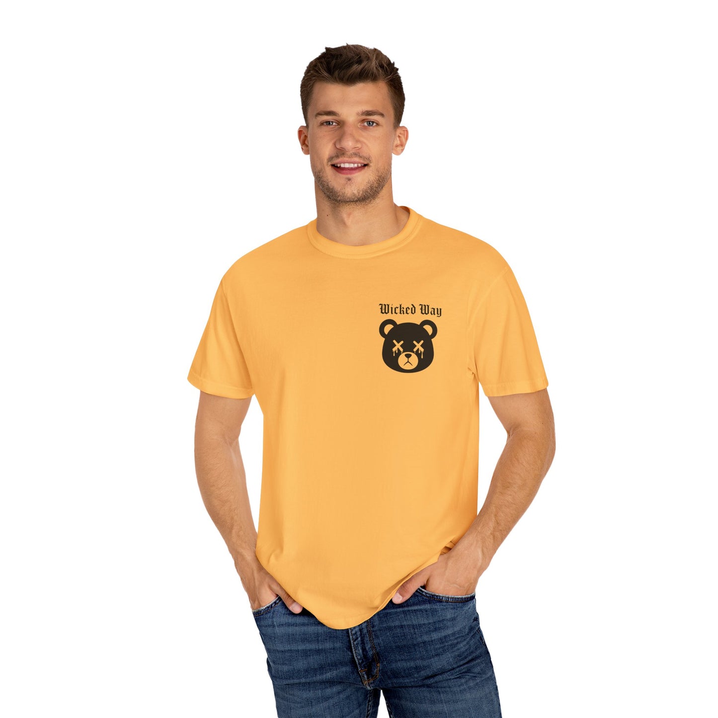 "Wicked Way" Dead Bear Head Pocket Logo Graphic T-Shirt (Multi Color Options)