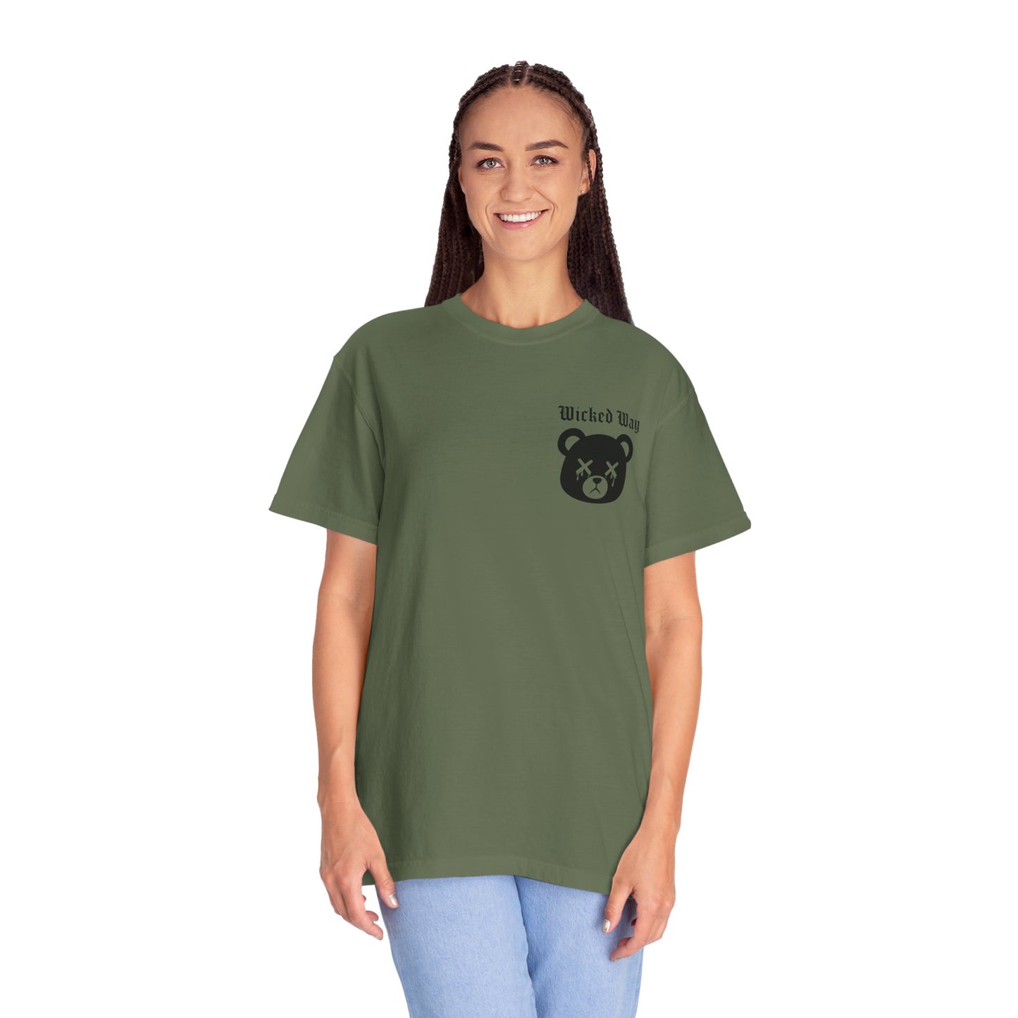 "Wicked Way" Dead Bear Head Pocket Logo Graphic T-Shirt (Multi Color Options)
