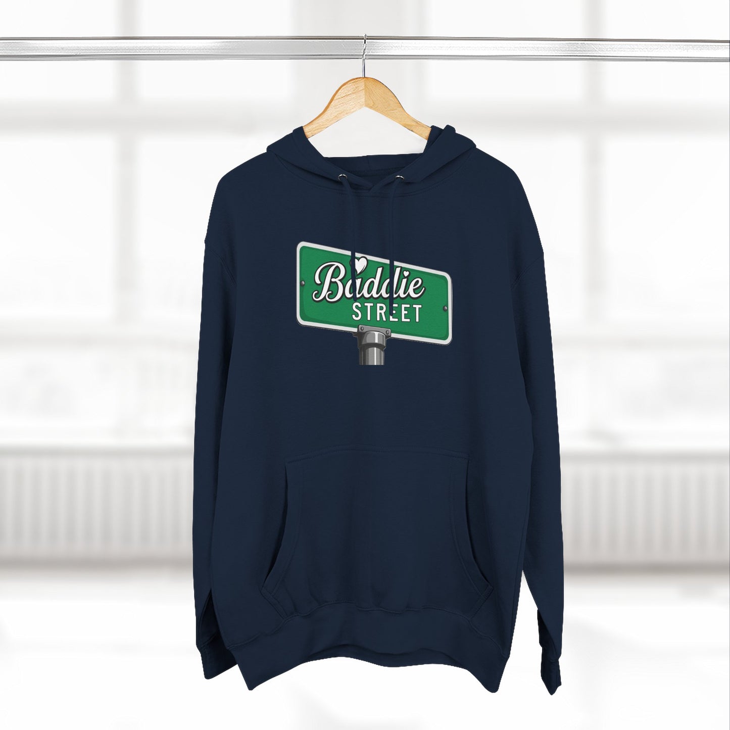 "Baddie Street" Bold Street Sign Fleece Hoodie
