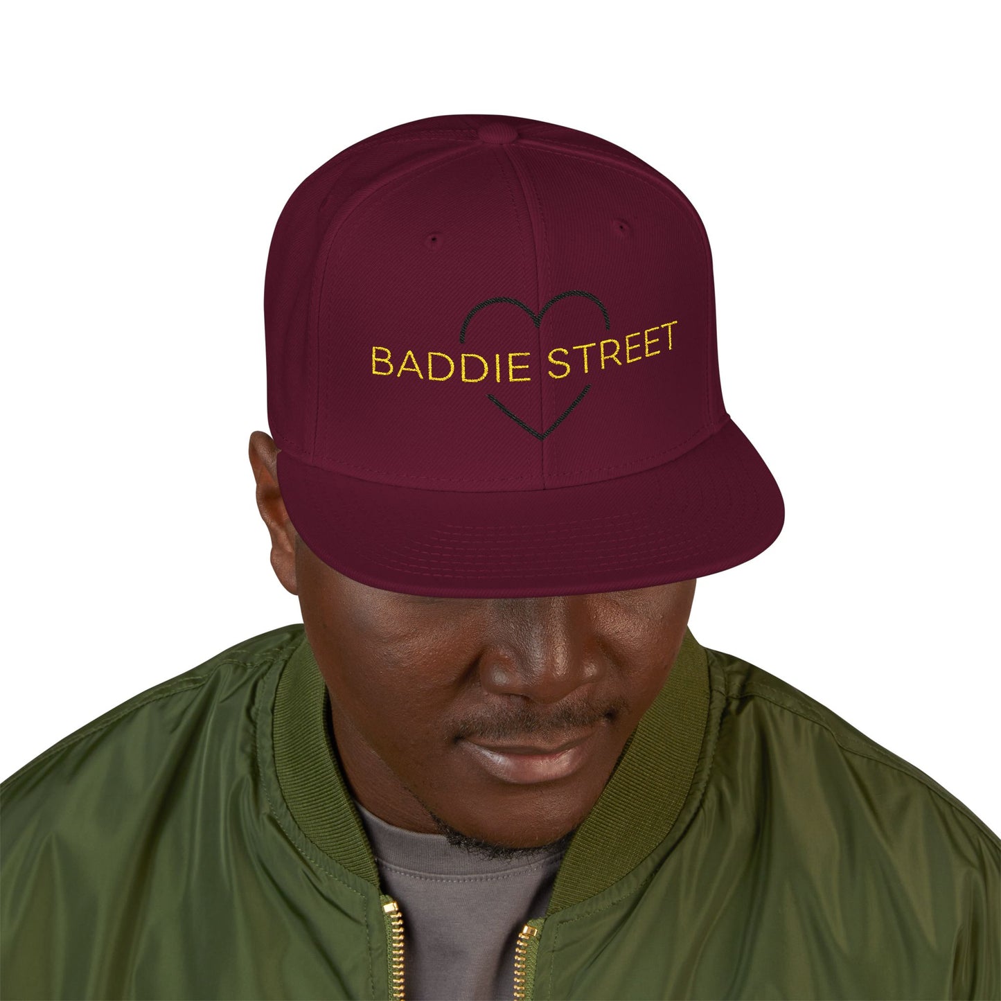 "Baddie Street" Classy Heart Logo Snapback Hat
