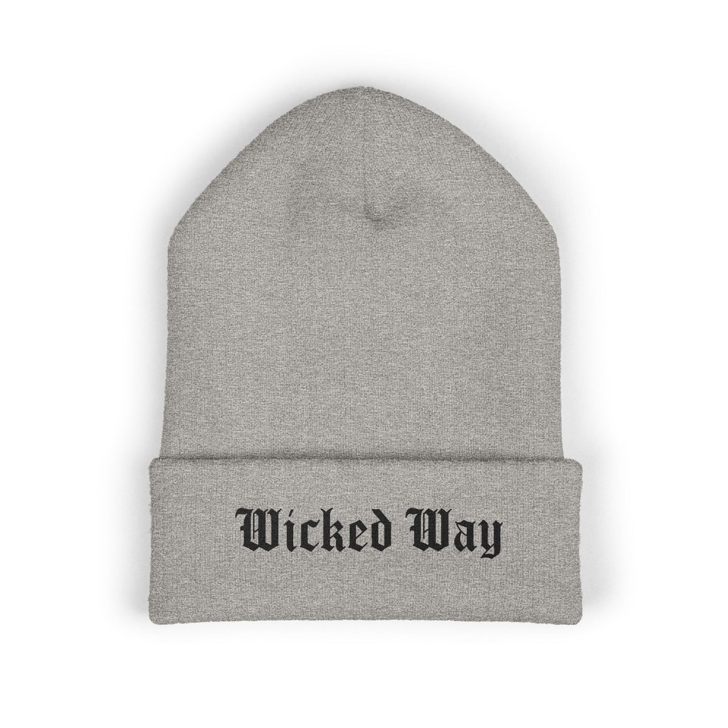 "Wicked Way" Black Script Embroidered Beanie (Multi Color Options)