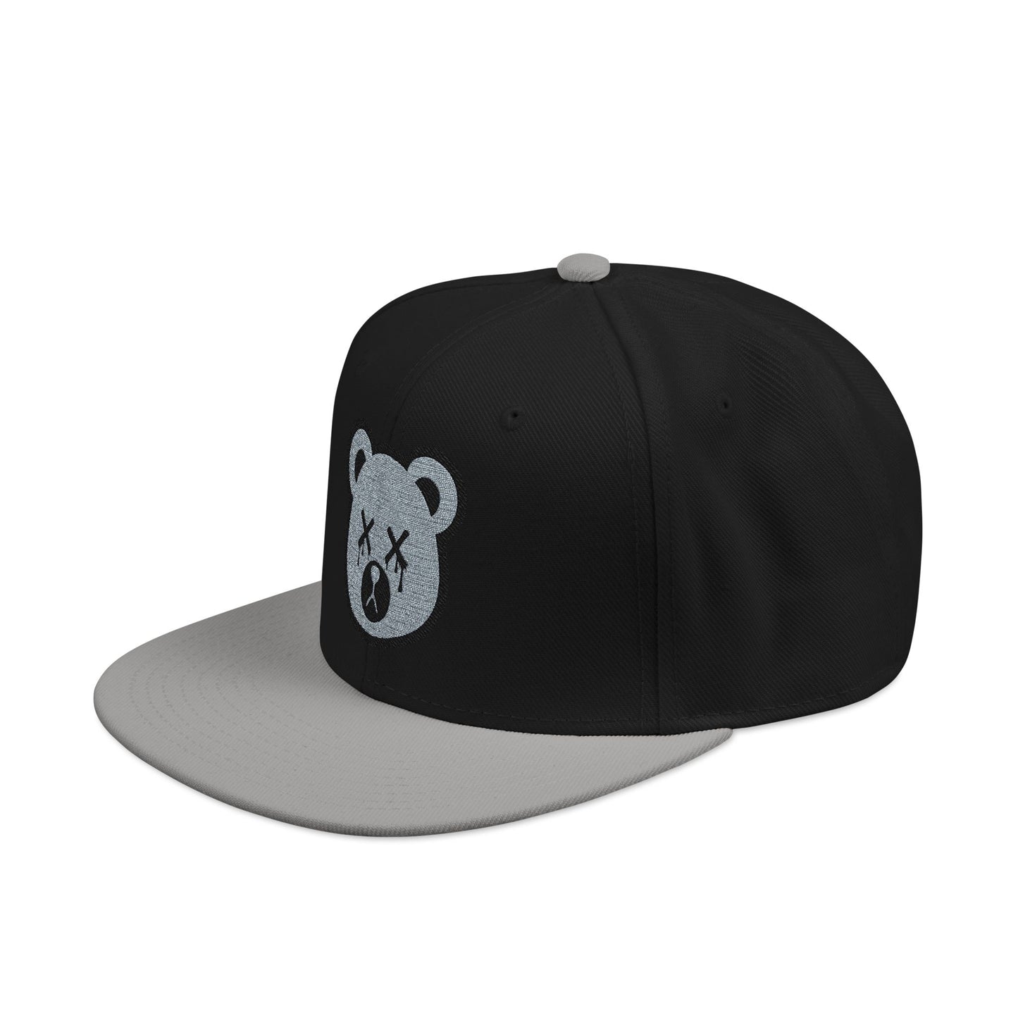 "Wicked Way" Silver & Black Deady Bear Head Logo Snapback