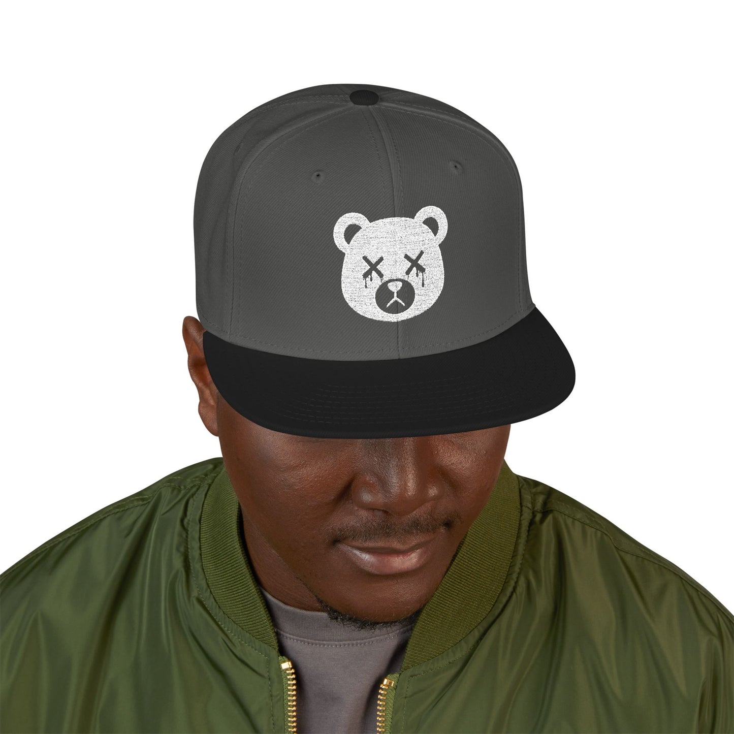 "Wicked Way" Dead Bear Head Alt. White Logo Snapback Hat (Multi Color Options)