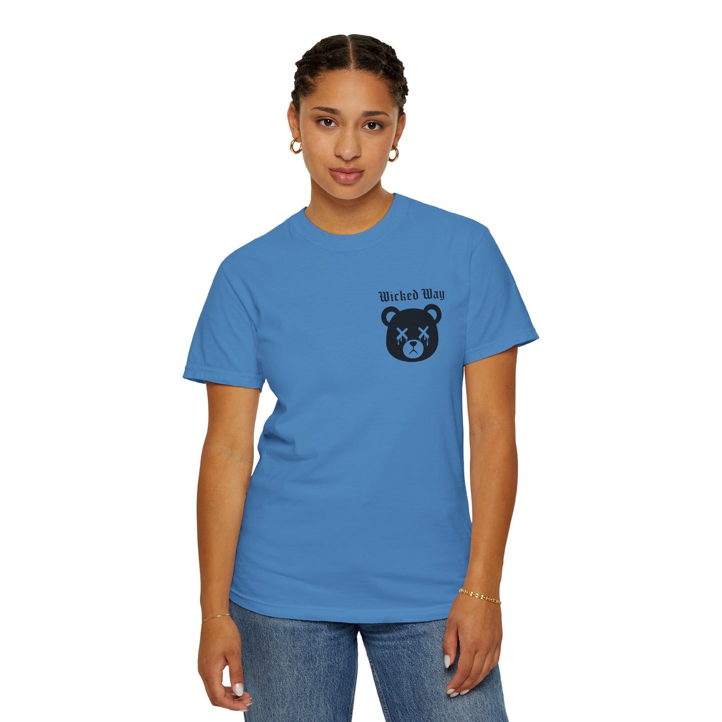 "Wicked Way" Dead Bear Head Pocket Logo Graphic T-Shirt (Multi Color Options)