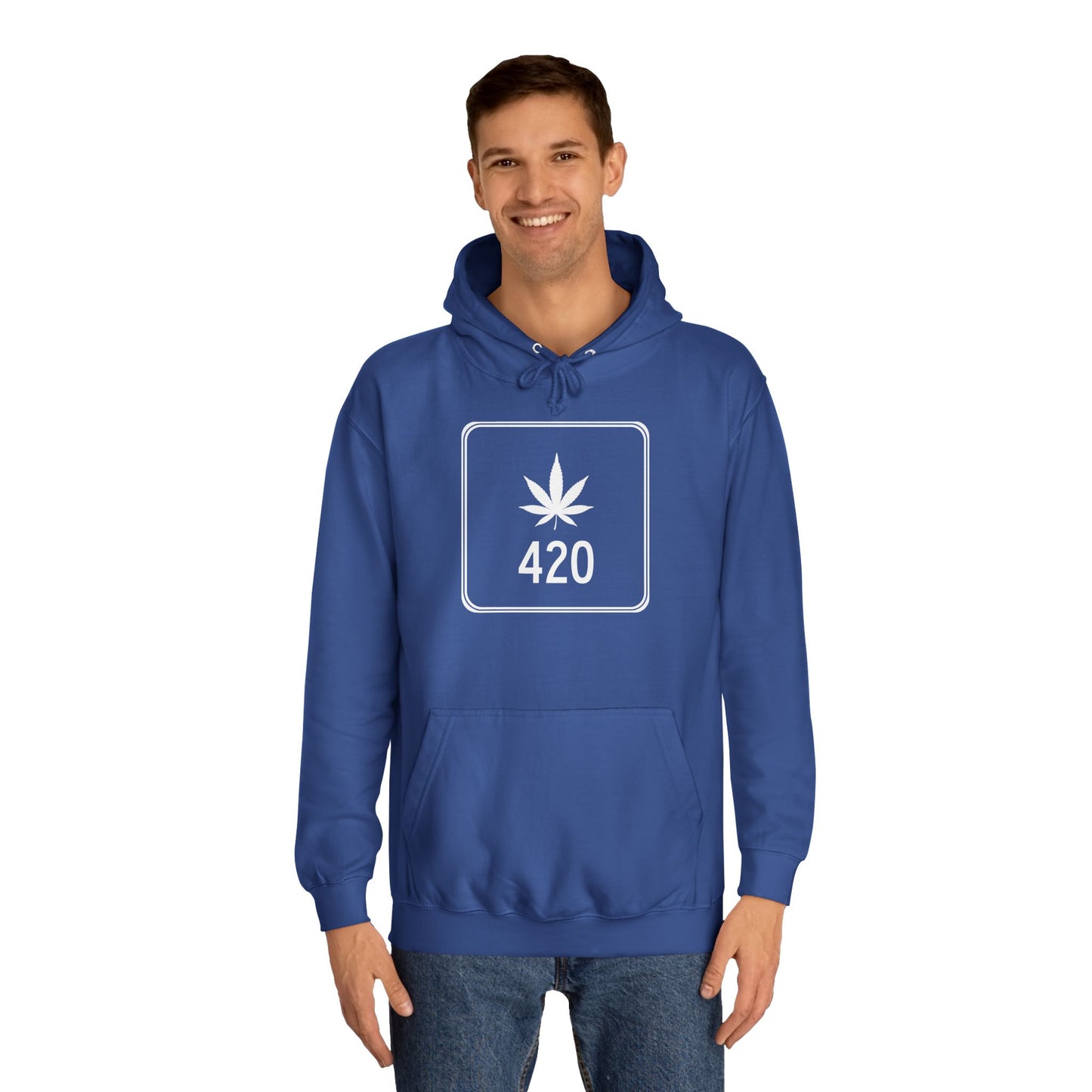 "Hippe Highway" 420 Pot Leaf Sign College Hoodie