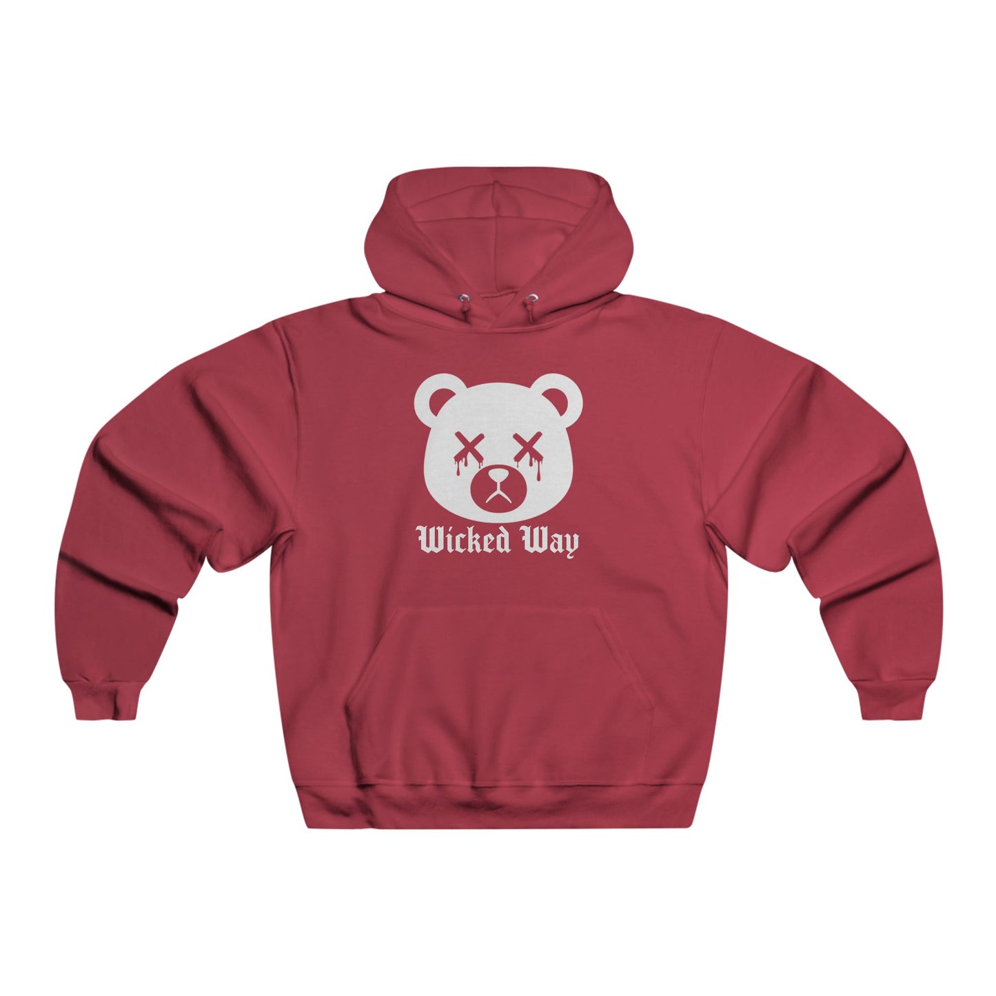 "Wicked Way" Dead Bear Head White Logo Lightweight Hoodie