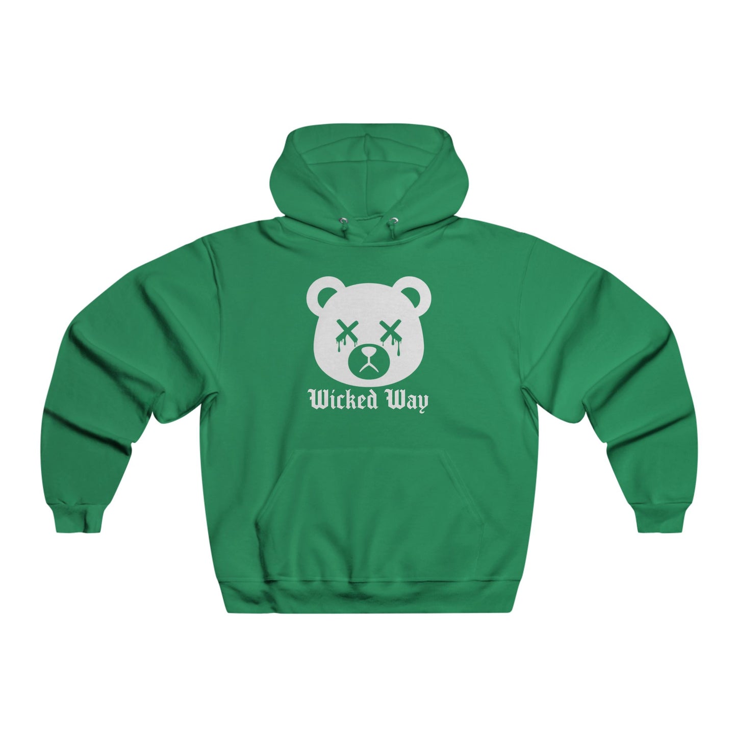 "Wicked Way" Dead Bear Head White Logo Lightweight Hoodie