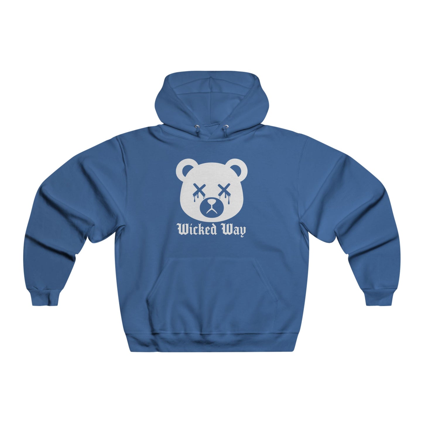 "Wicked Way" Dead Bear Head White Logo Lightweight Hoodie