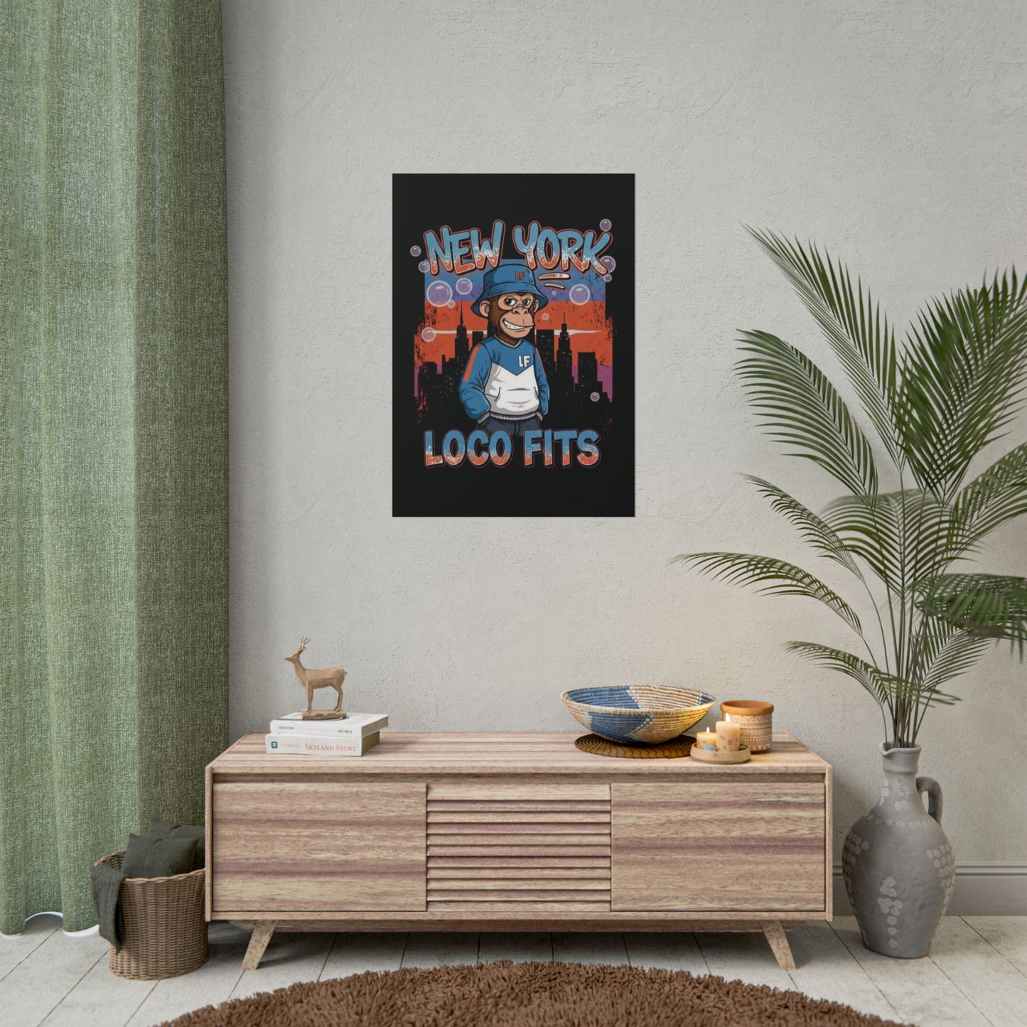 New York Loco Fits Monkey Art Poster - Urban Streetwear Vibe Decor