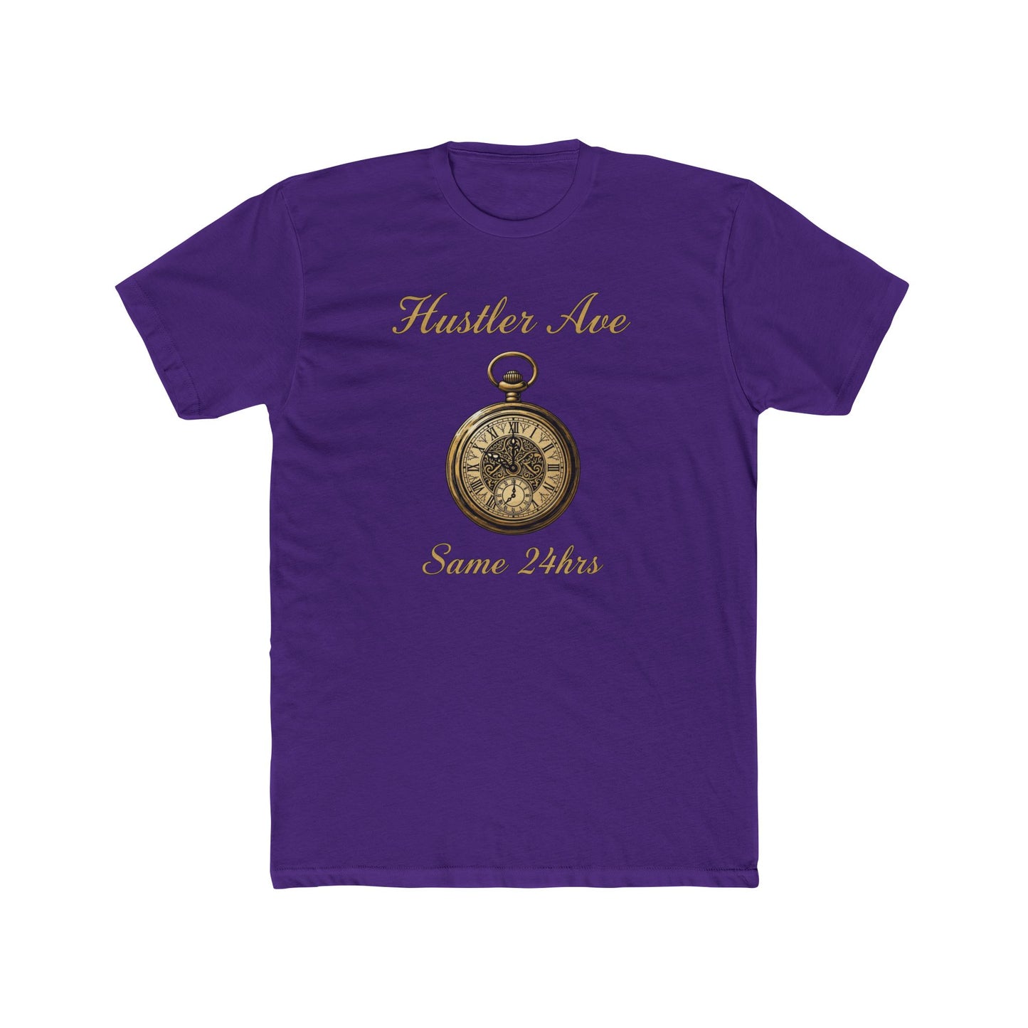 "Hustler Ave" Same 24Hrs Pocket Watch Cotton Crew Tee