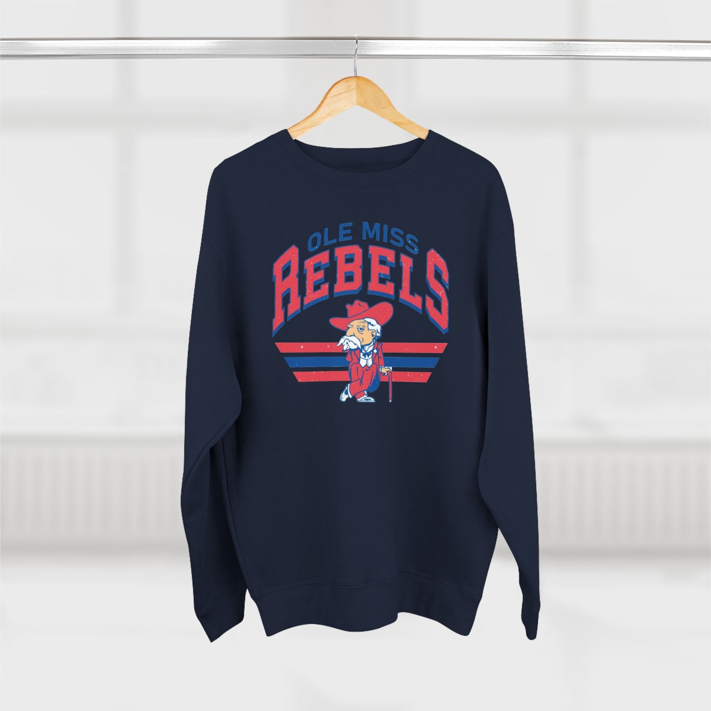 'Ole Miss Rebels Colonel Reb' Cotton Crewneck Sweatshirt