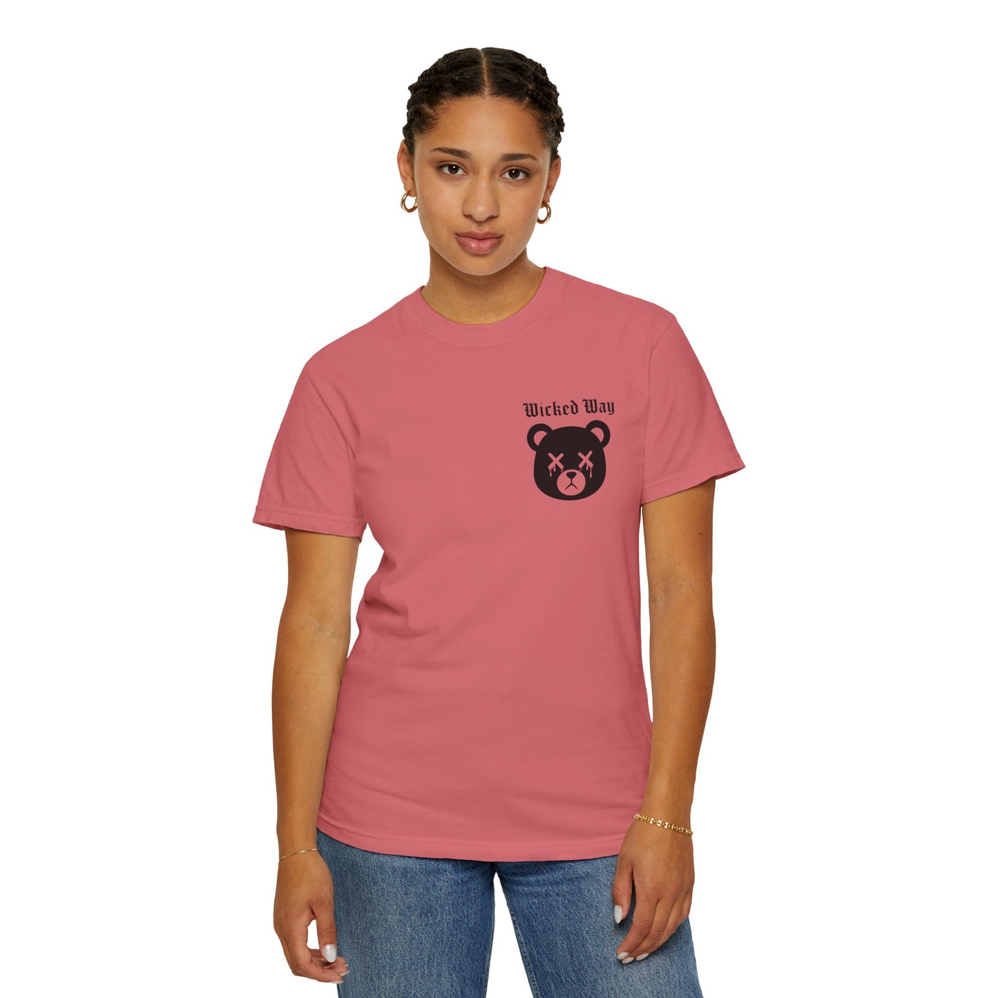 "Wicked Way" Dead Bear Head Pocket Logo Graphic T-Shirt (Multi Color Options)